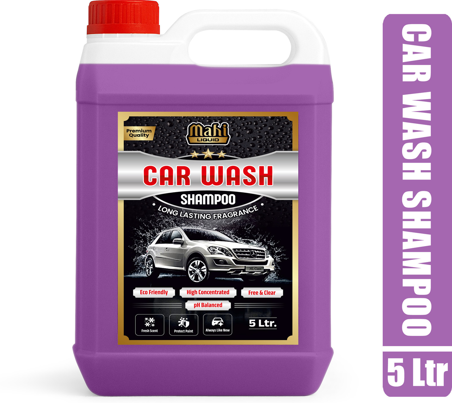 Image of mahiliquid Lavender Car Wash Shampoo | High Foam Cleaning & Glossy Shine Formula Car Washing Liquid