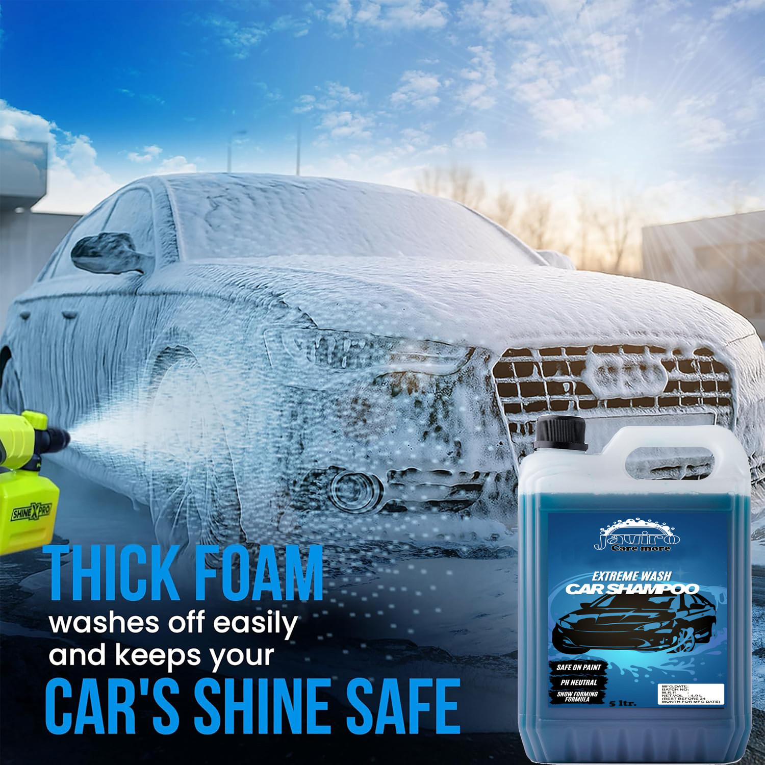 Image of javiro 3X Extra Shine Foam Wash (After Wash No Polish Requaired) Car Washing Car Washing Liquid