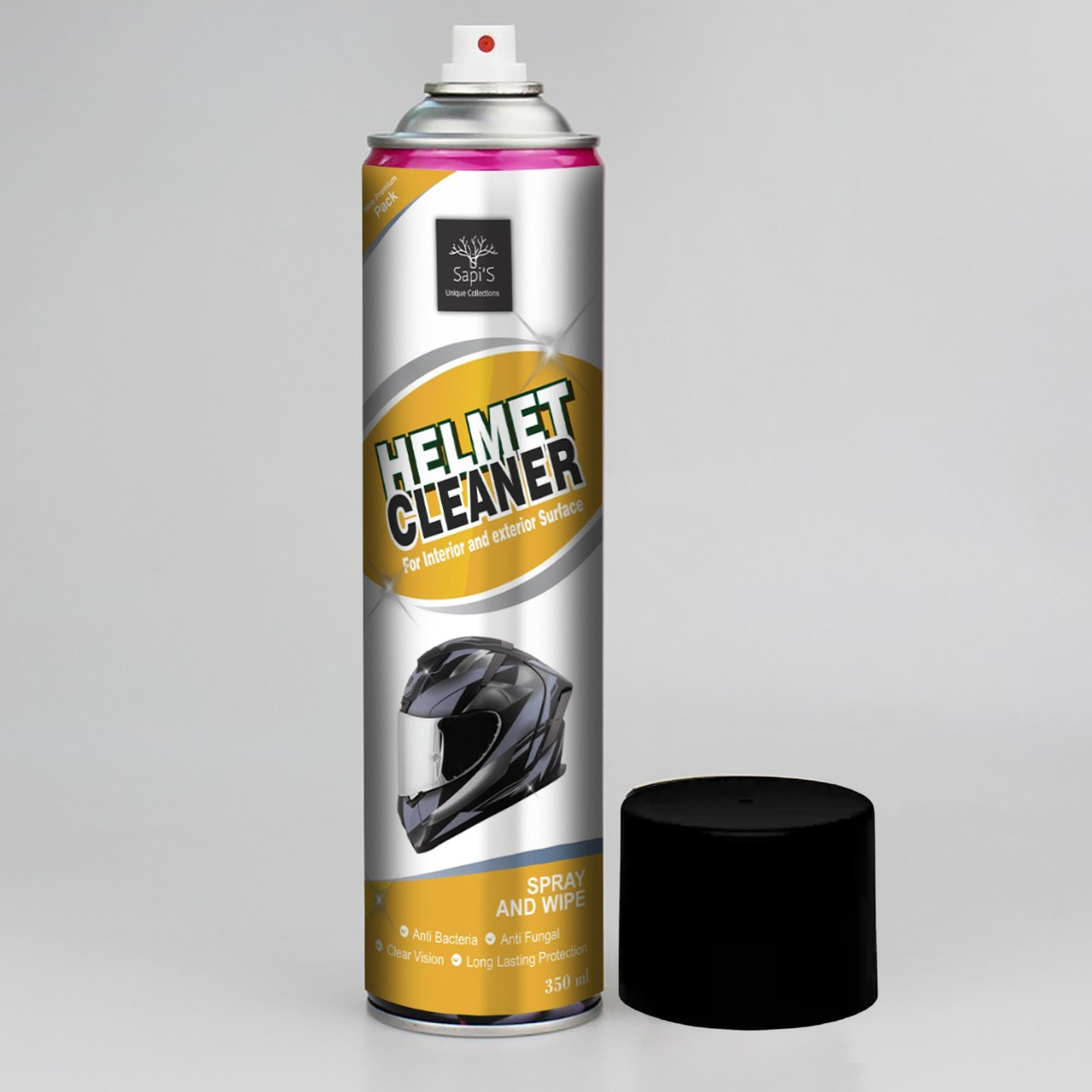 Image of SAPI'S Helemt Cleaner 500ml Helmet Cleaning Foam Spray 500ml for Bike & Motorcycle Helmets Vehicle Interior Cleaner