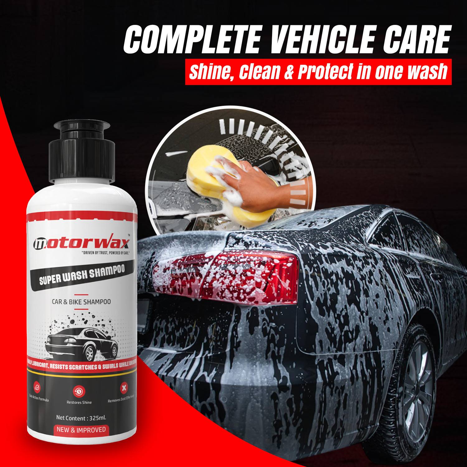 Motorwax Super Wash Car Shampoo | Best Shampoo for Car & Bike