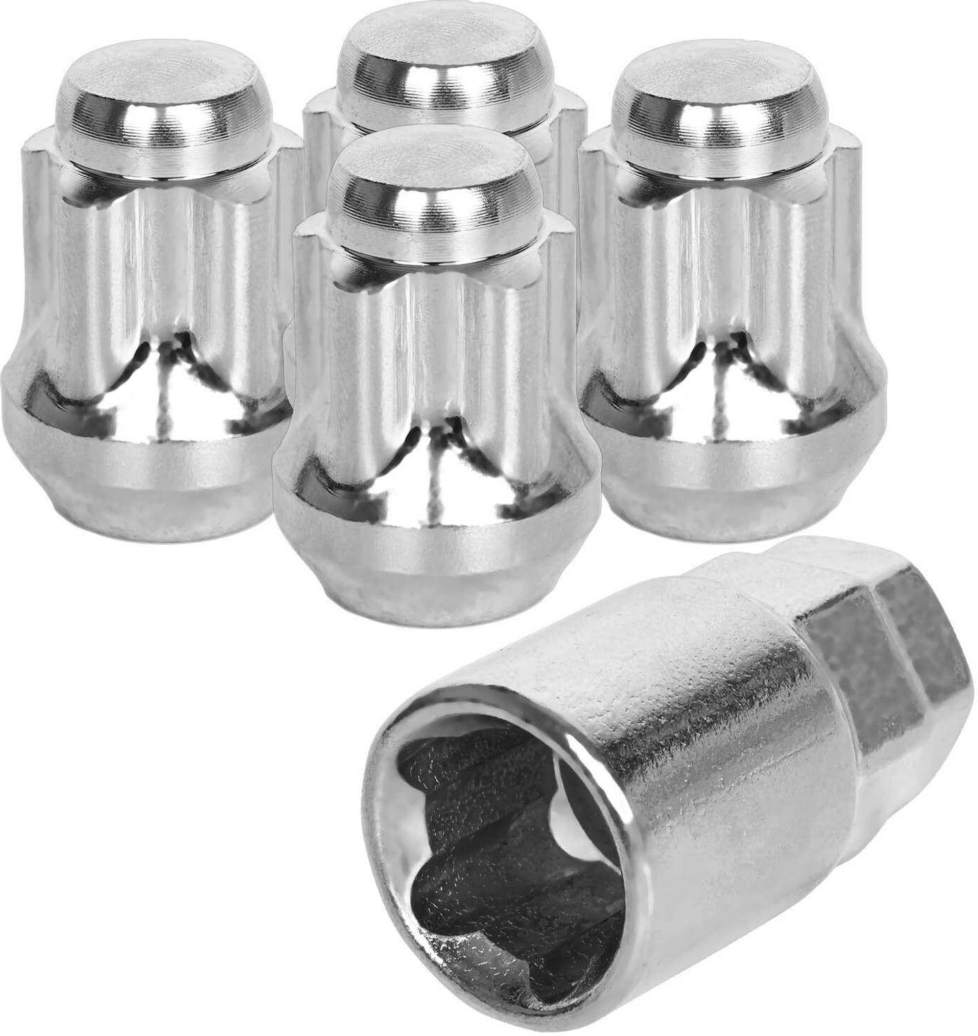 ALLEXTREME M12x1.5mm Locking Alloy Wheel Lock Bolts 60Deg Tapered Close Nuts Key for Car Wheel Studs