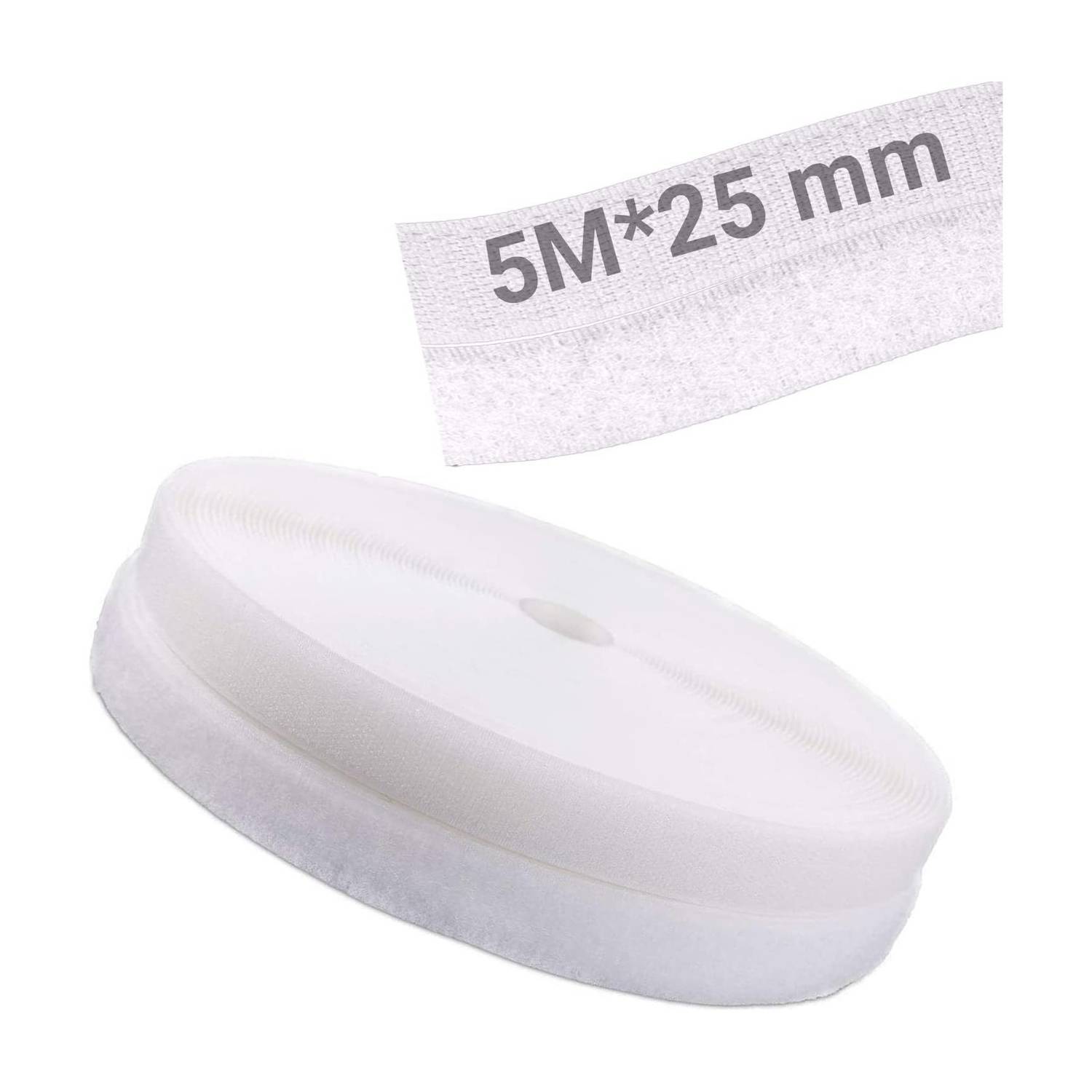 TurtleGrip Non-Adhesive Hook Tape & Non-Adhesive Loop Tape (5M*25mm) No Glue on Backside Stick-on Velcro