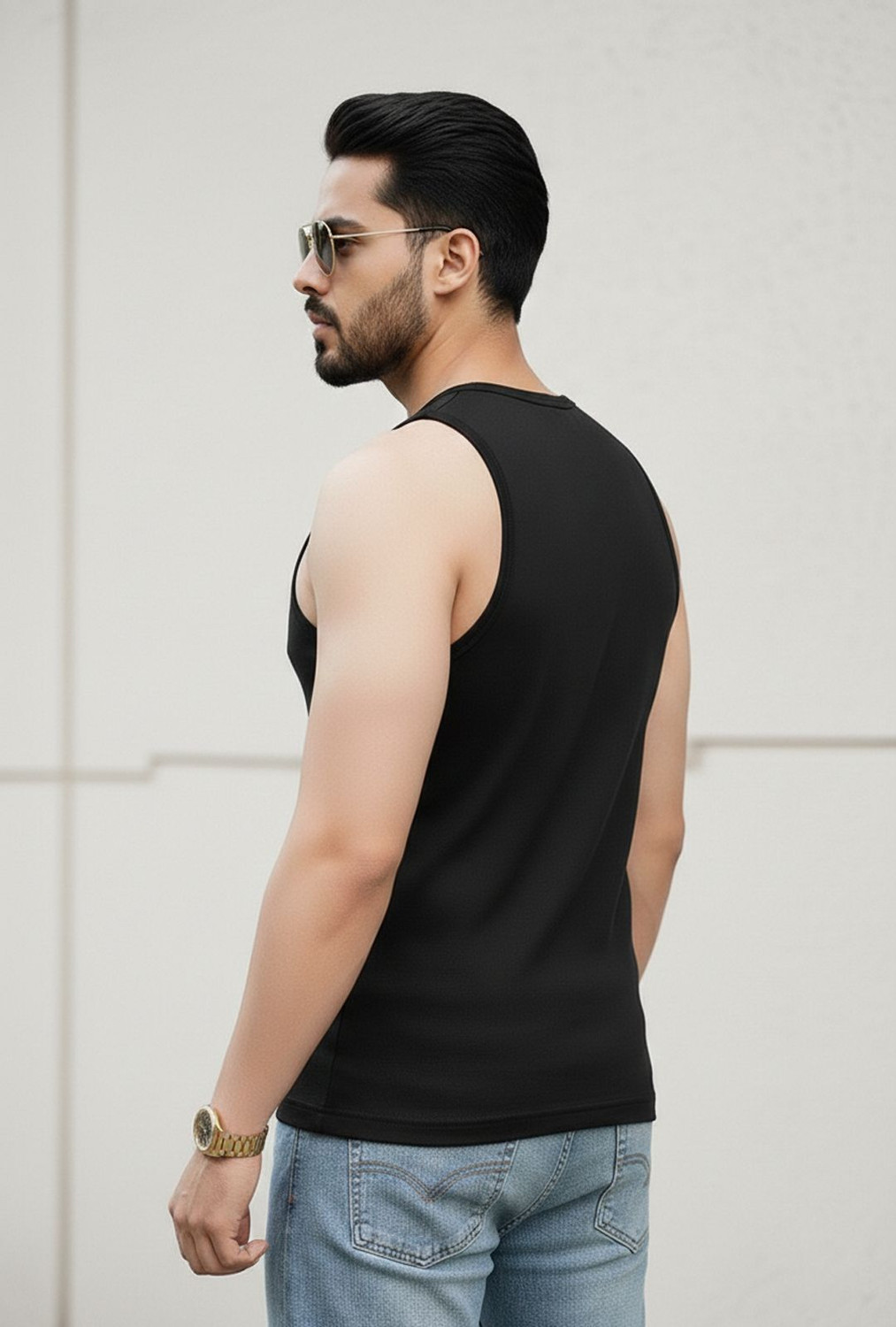 Image of Parona Mens Printed Round Nack Casual Vest Men Vest