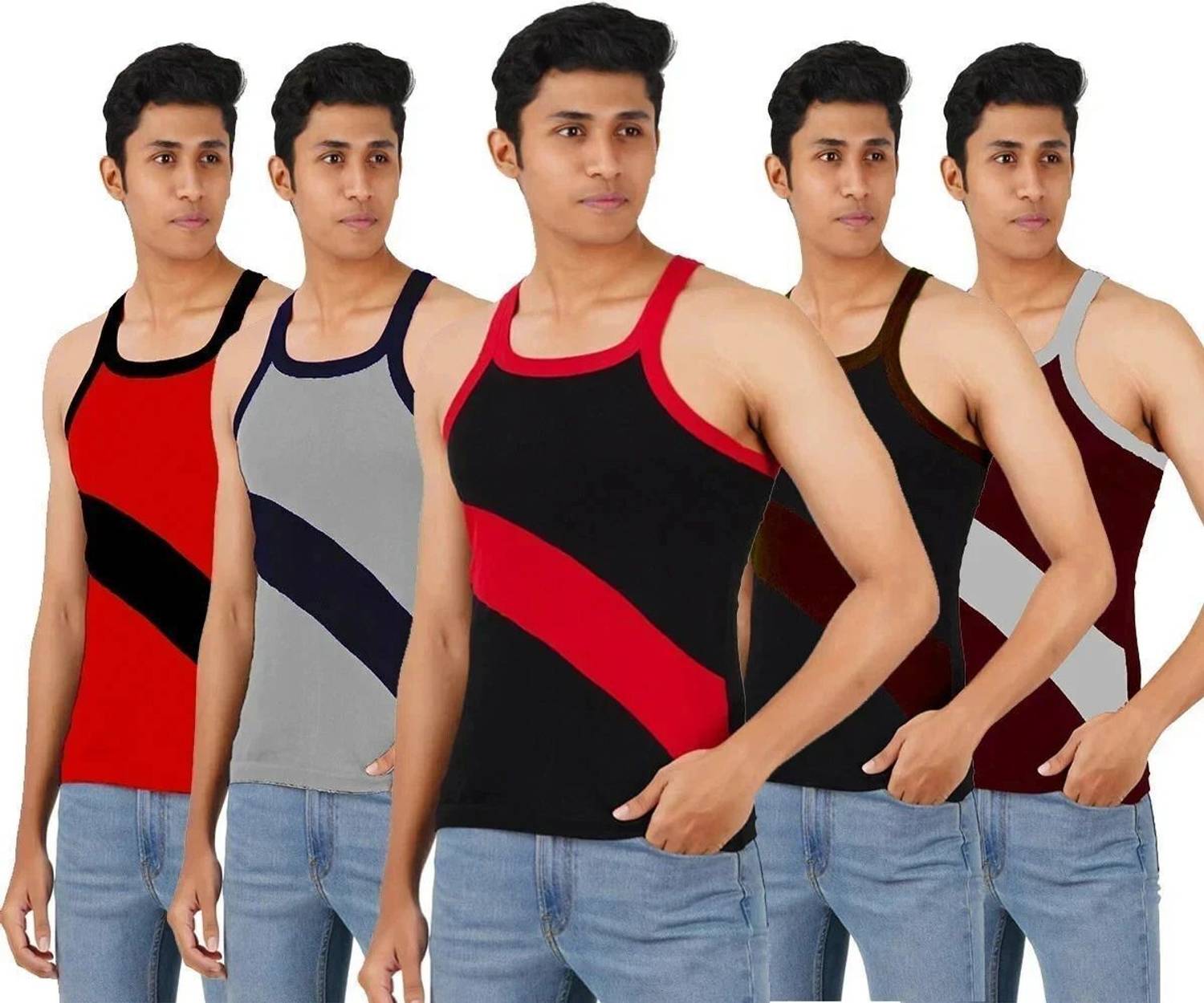 Xmer Pack of 5 Gymvest Men Vest