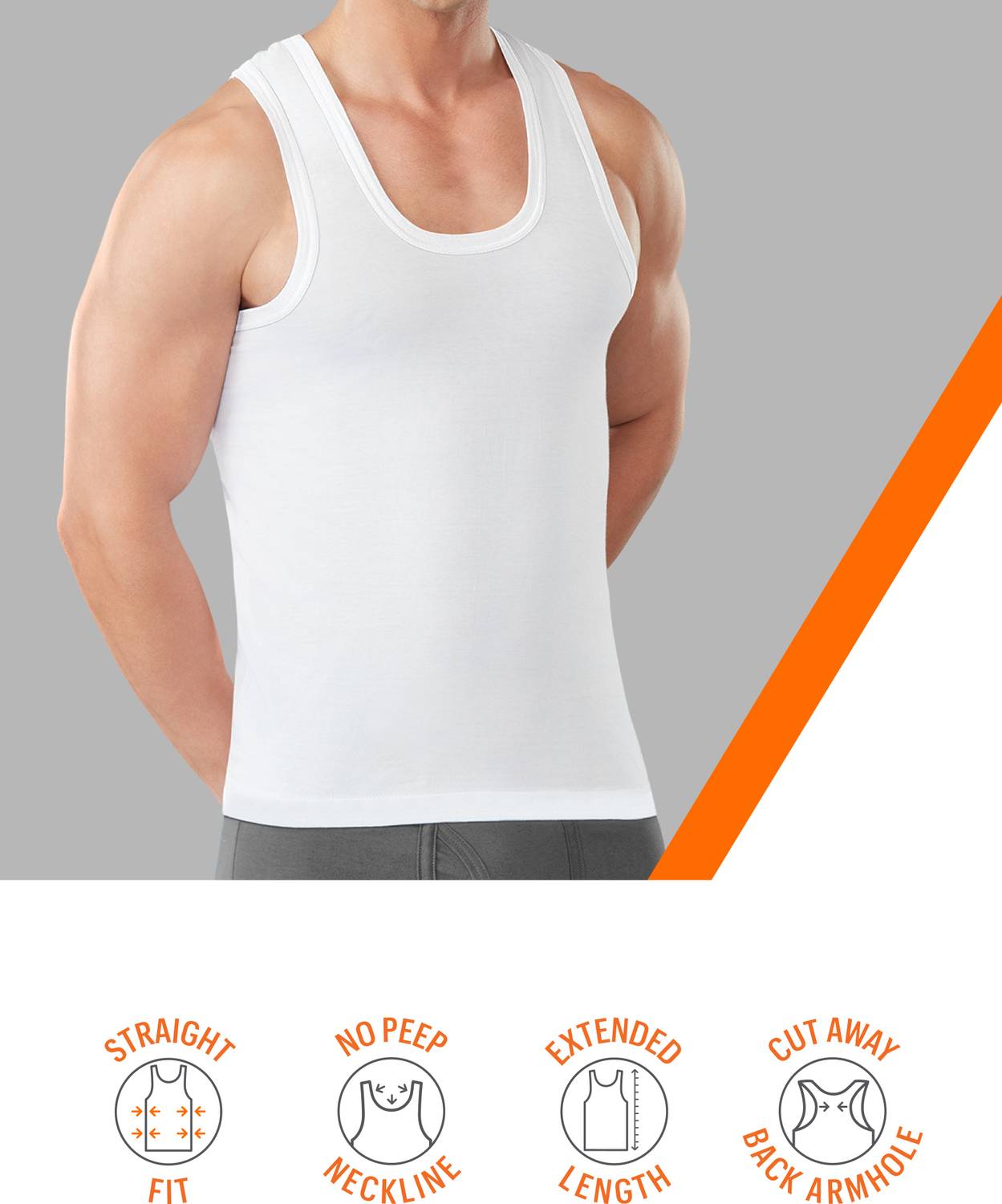 Dixcy Scott Originals Men Vest White Pack of 2 - Image 5