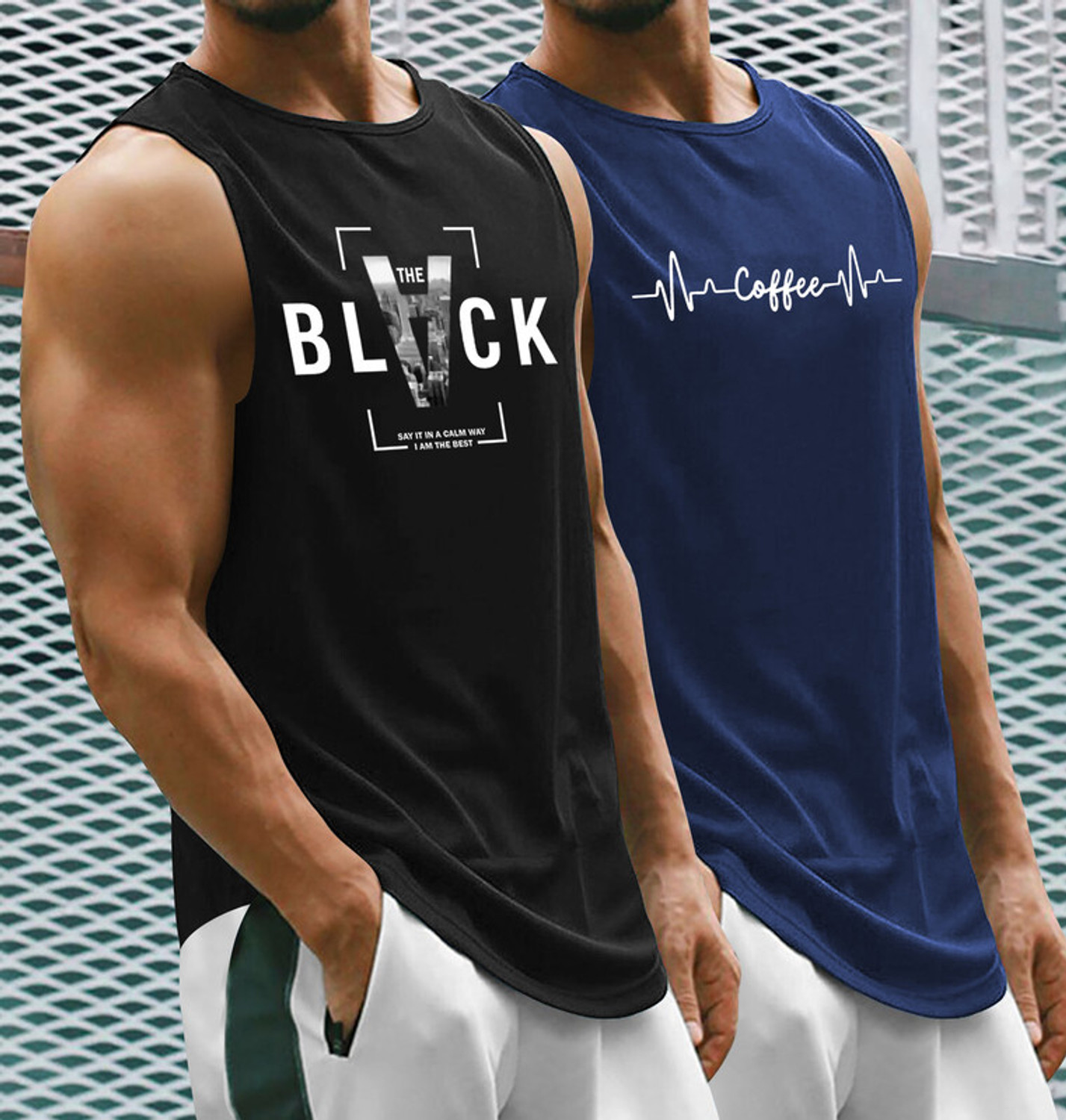 Image of RK CLOTHINGS Cotton Blend Fabric Gym Vest