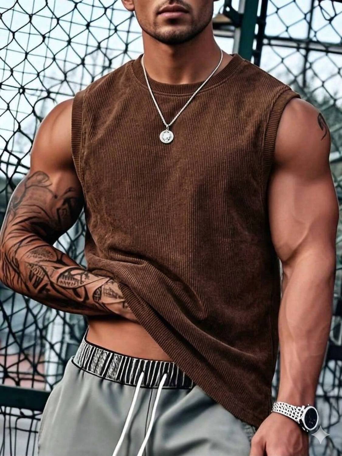 Diversify Men Brown Round Neck T-Shirt - Image 1
