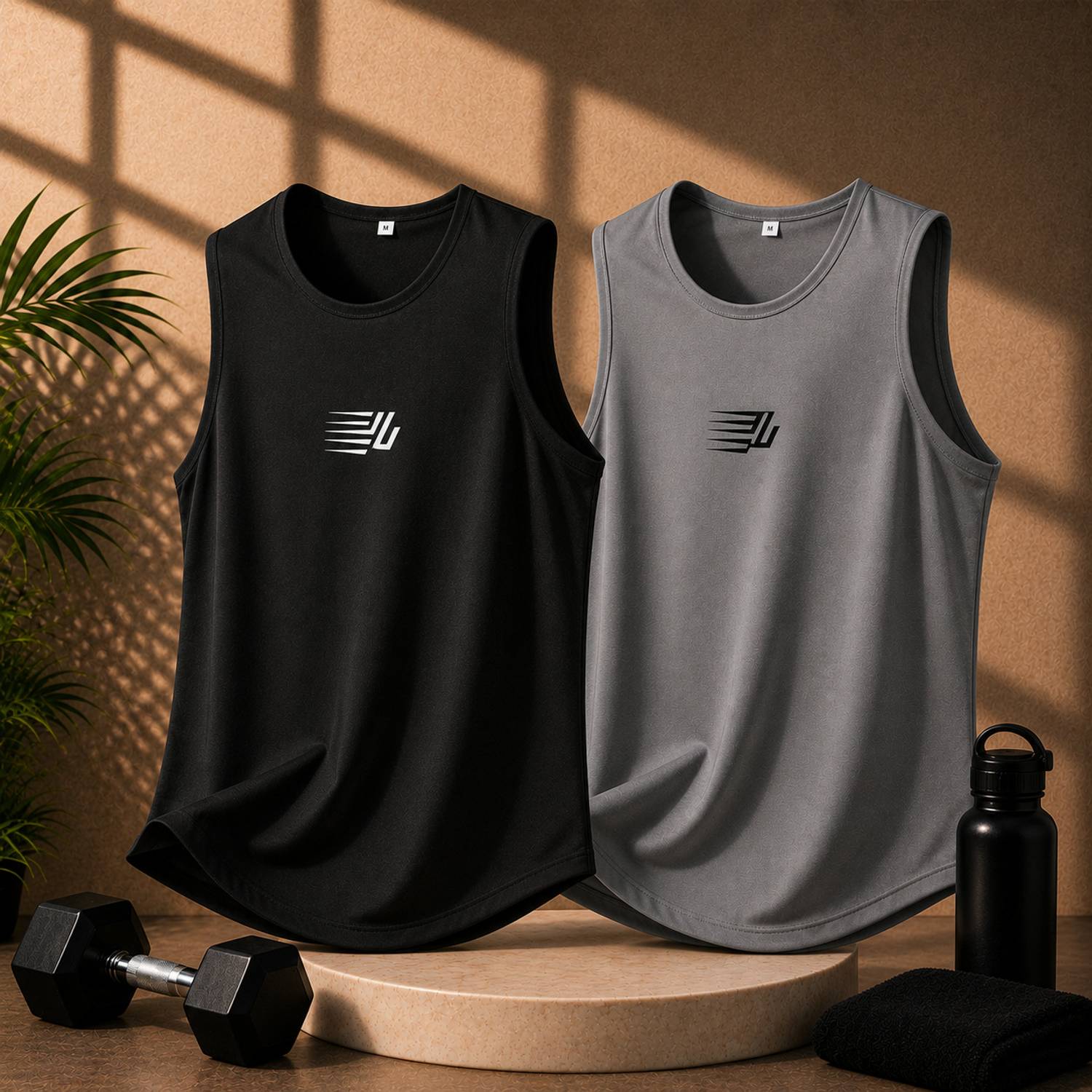 UNIVAAN Typography Black, Grey Men's Round Neck T-Shirt Pack of 2 - Image 1