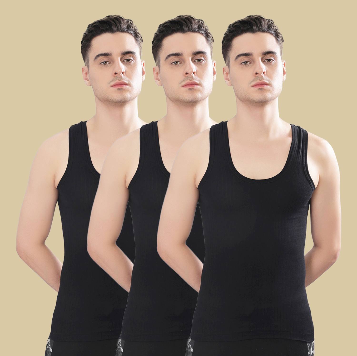 Dollar Bigboss Pack of 3 Hutch Cotton Men Vest