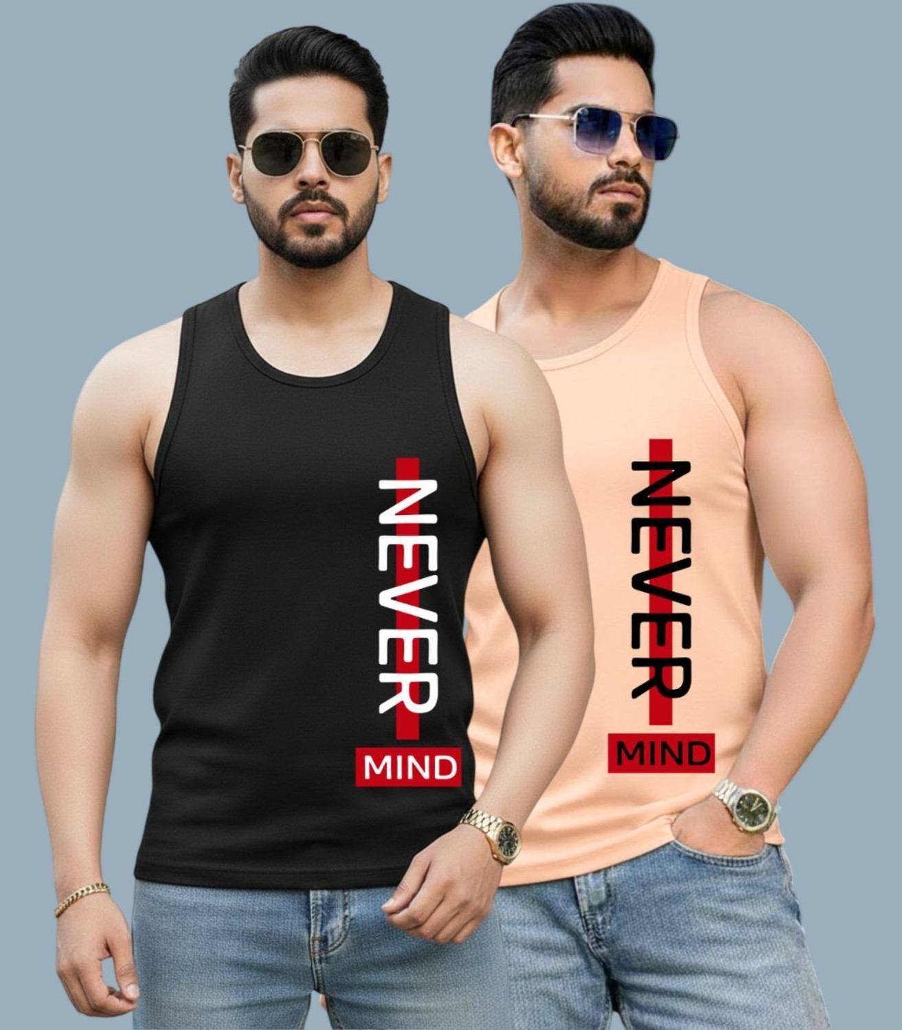 Image of Parona Mens Printed Round Nack Casual Vest Men Vest