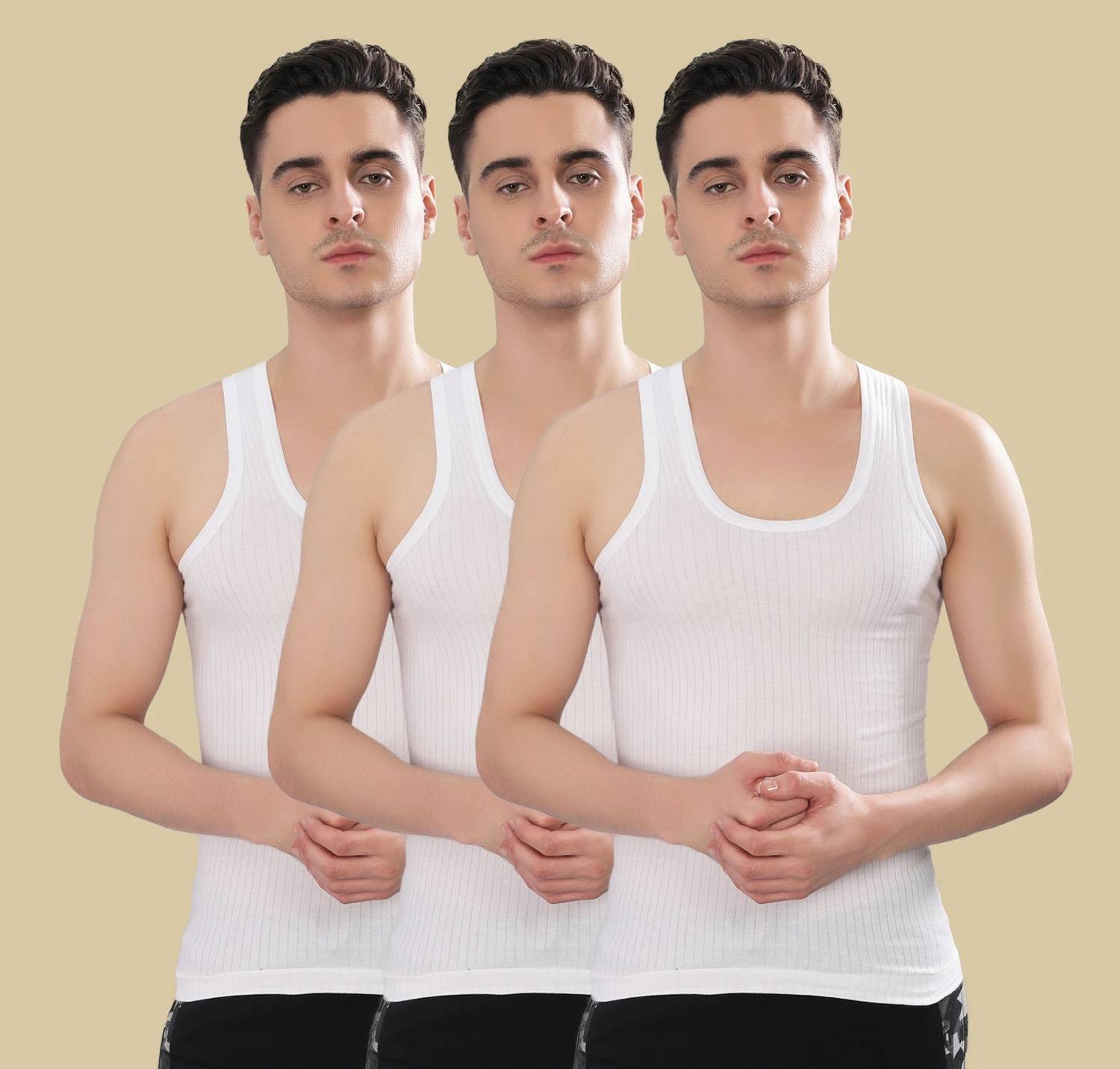 Dollar Bigboss Pack of 3 Hutch Cotton Men Vest
