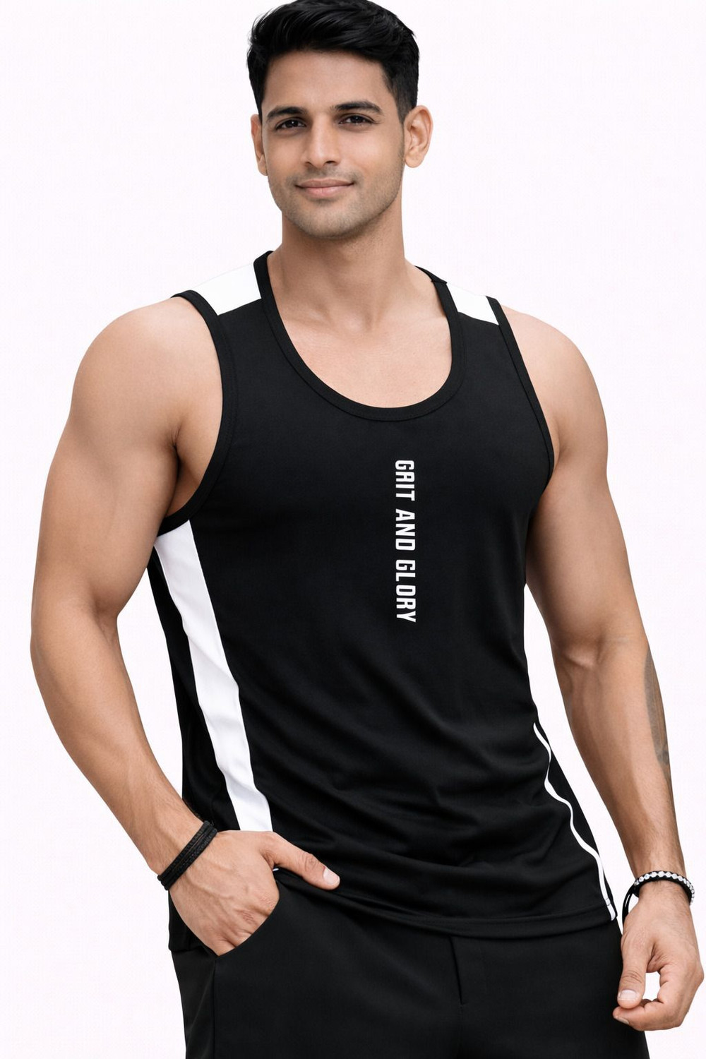 Image of Expert Choice Printed Men Round Neck Black, Grey T-Shirt