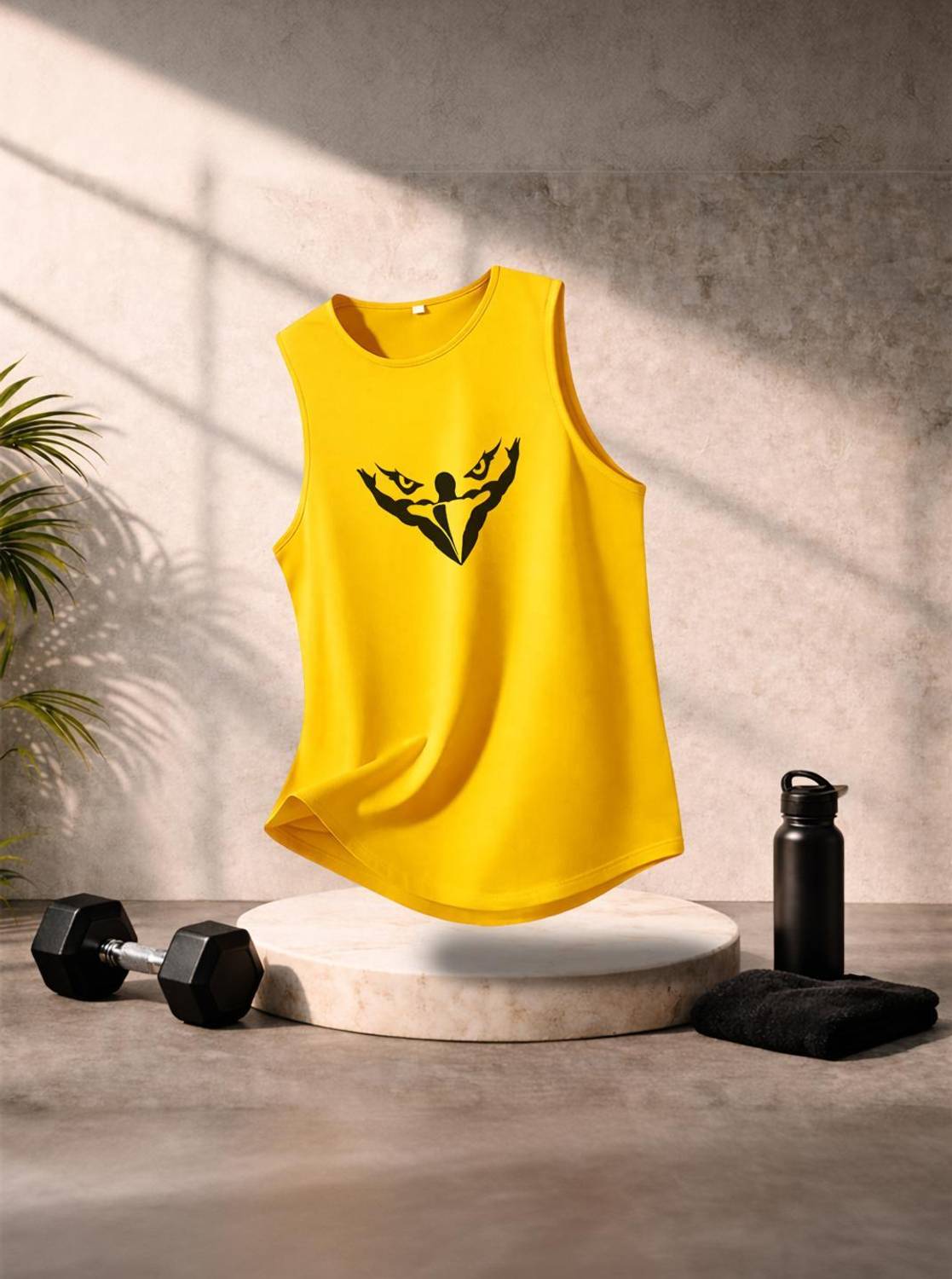 Boxman Printed Men Round Neck Yellow T-Shirt