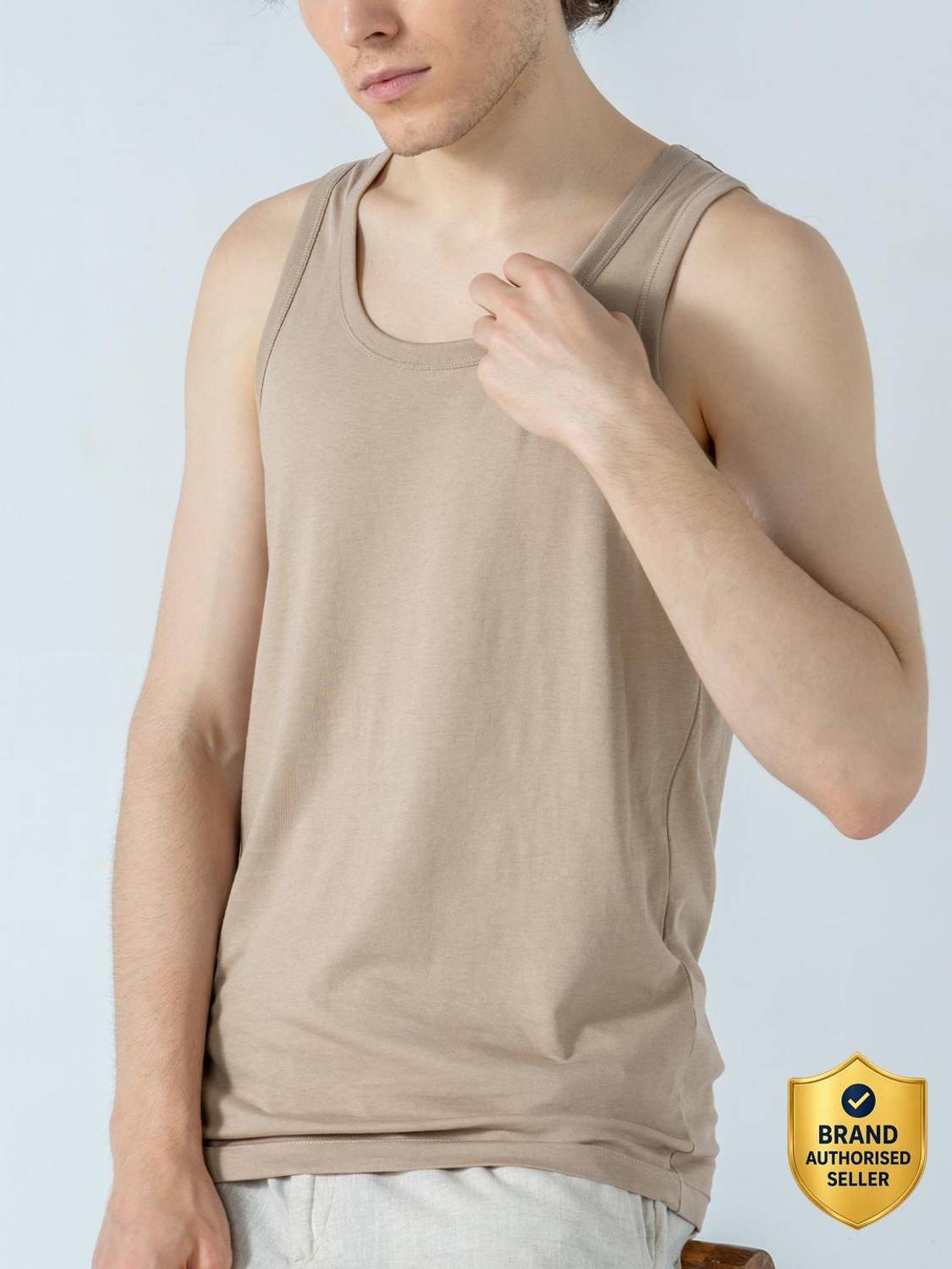Damensch Men Beige Vest - Image 1