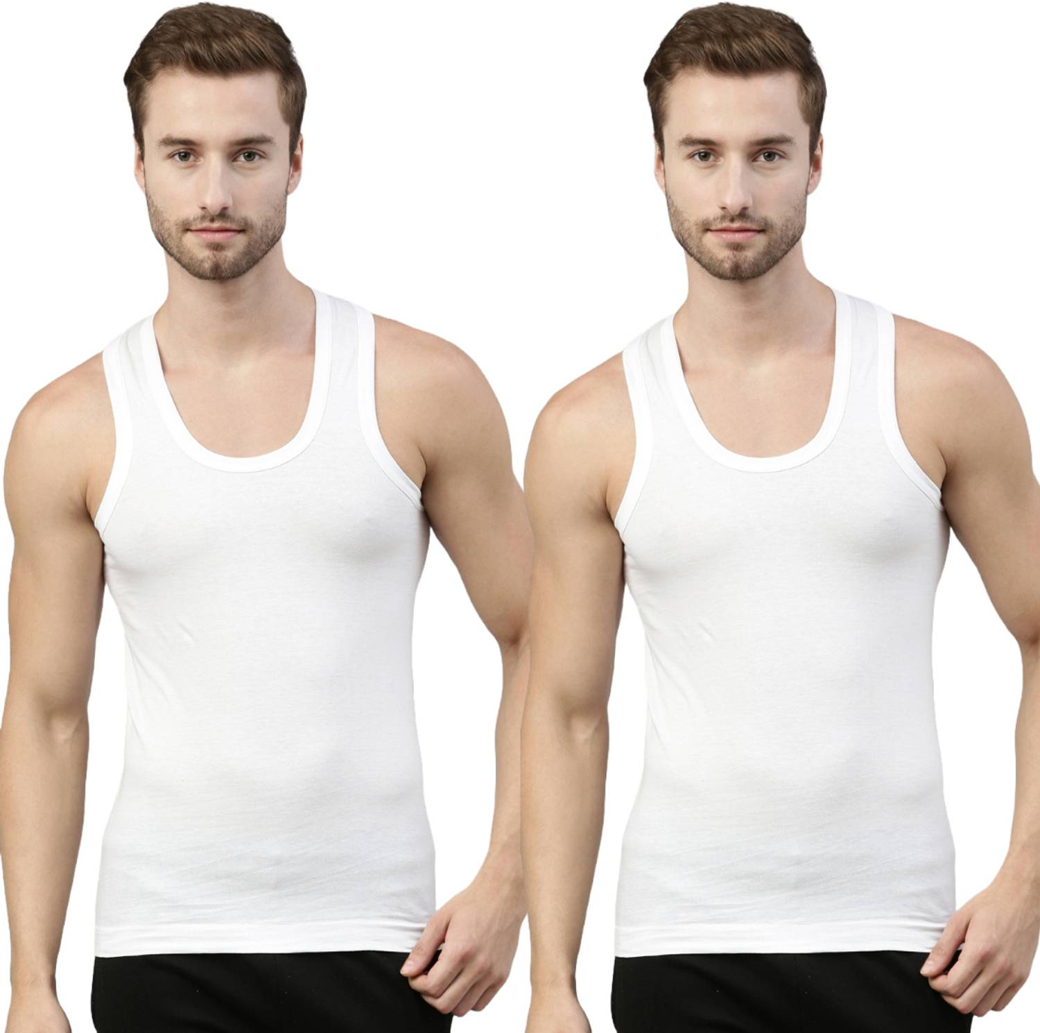 Dixcy Scott Originals Pack of 2 100% Combed Cotton White Men Vest