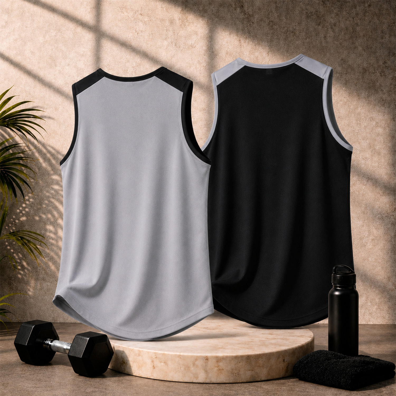 Image of RMLKN Printed Men Round Neck Grey, Black T-Shirt