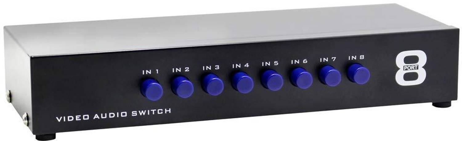 Tobo RCA Switch 8 in 1 Out Composite Video L/R Audio Selector Box