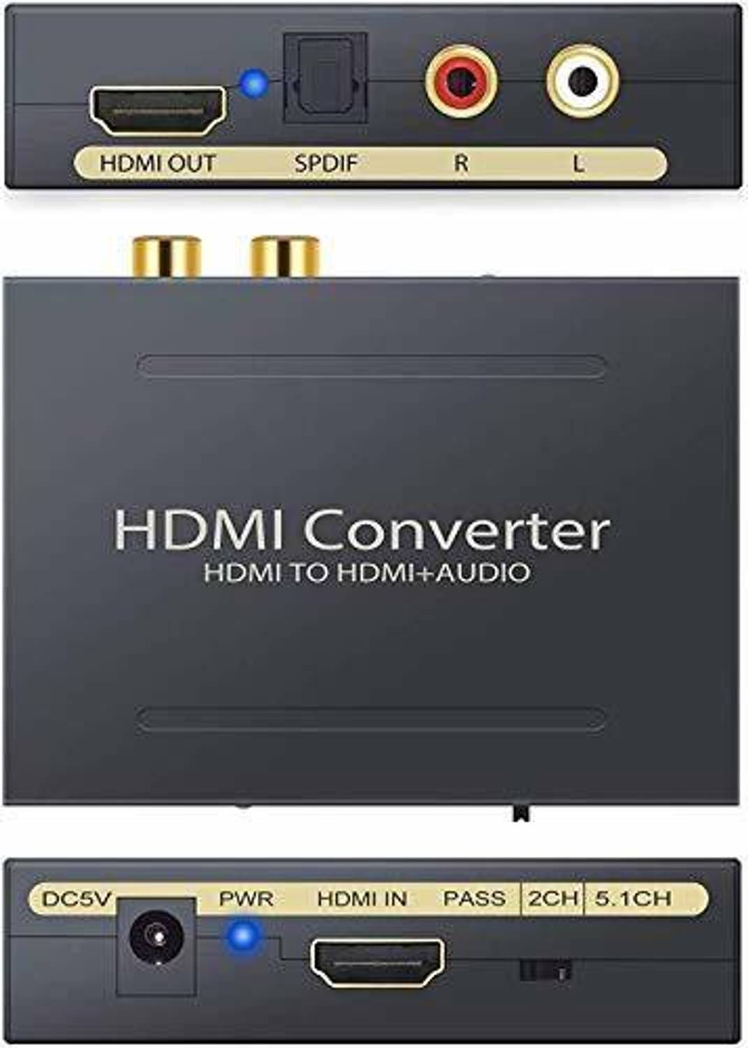 VOOCME 4K HDMI Audio Extractor HDMI to HDMI + Optical TOSLINK SPD
