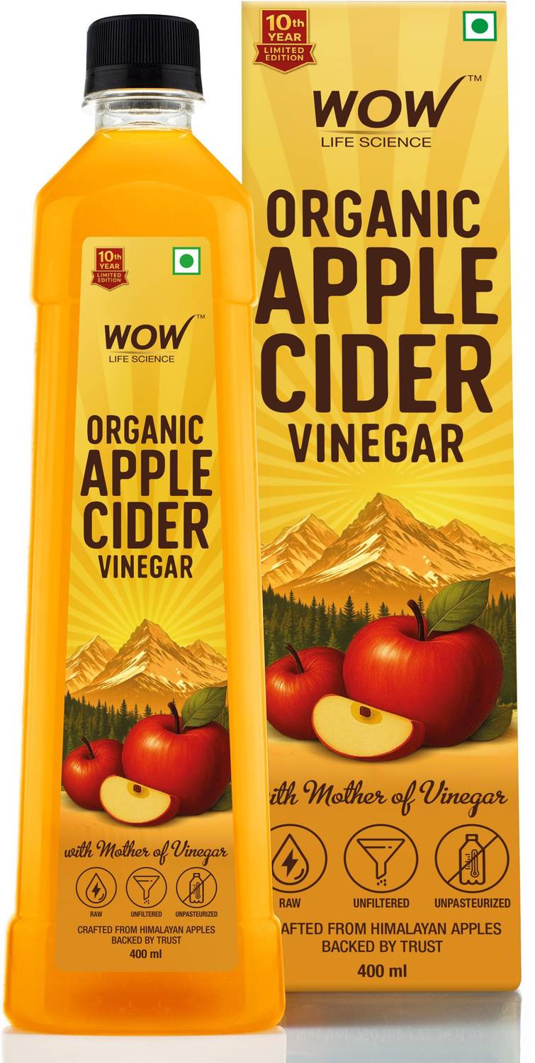 WOW Life Science Organic Apple Cider Vinegar - with strand of mot