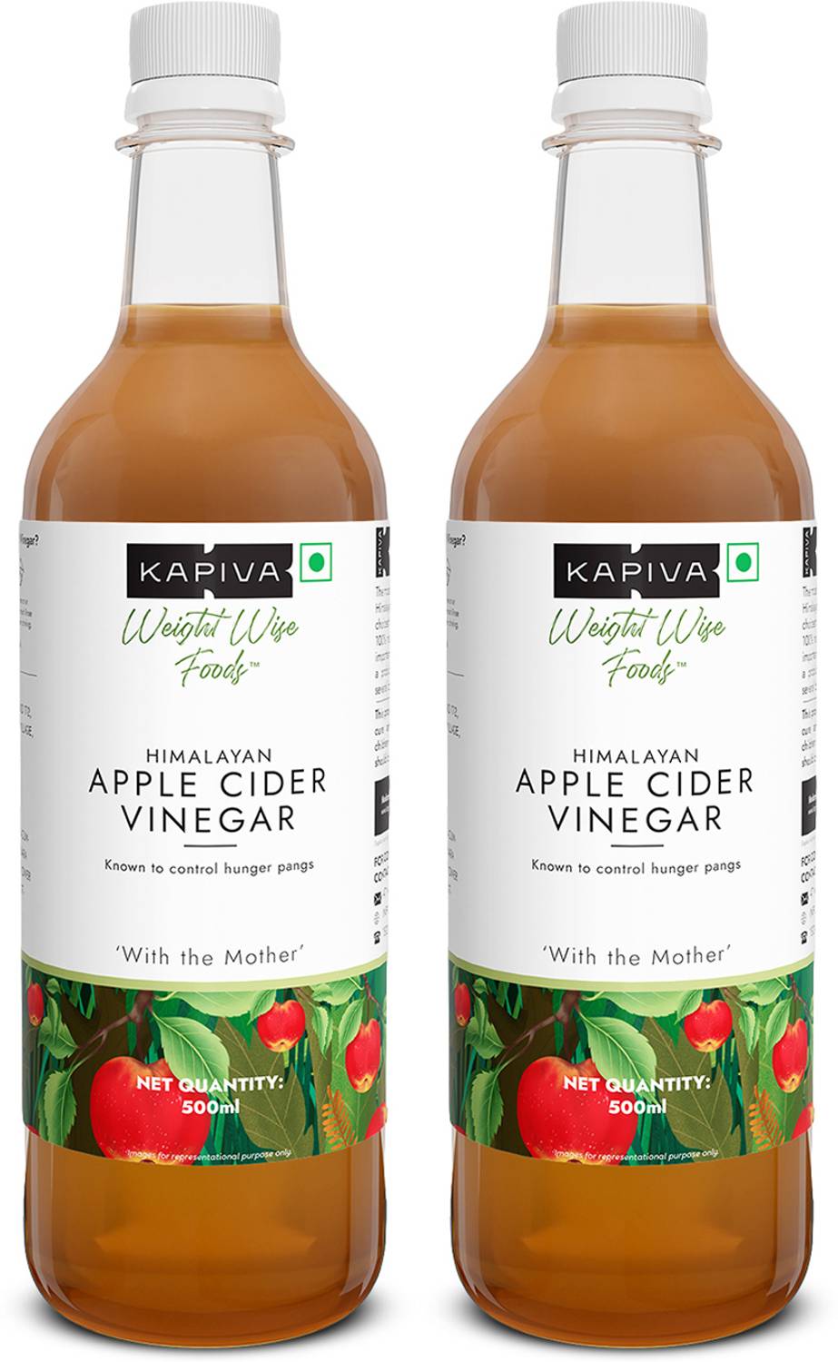 Kapiva Himalayan Apple Cider Vinegar 500ml Unfiltered Unpasteur