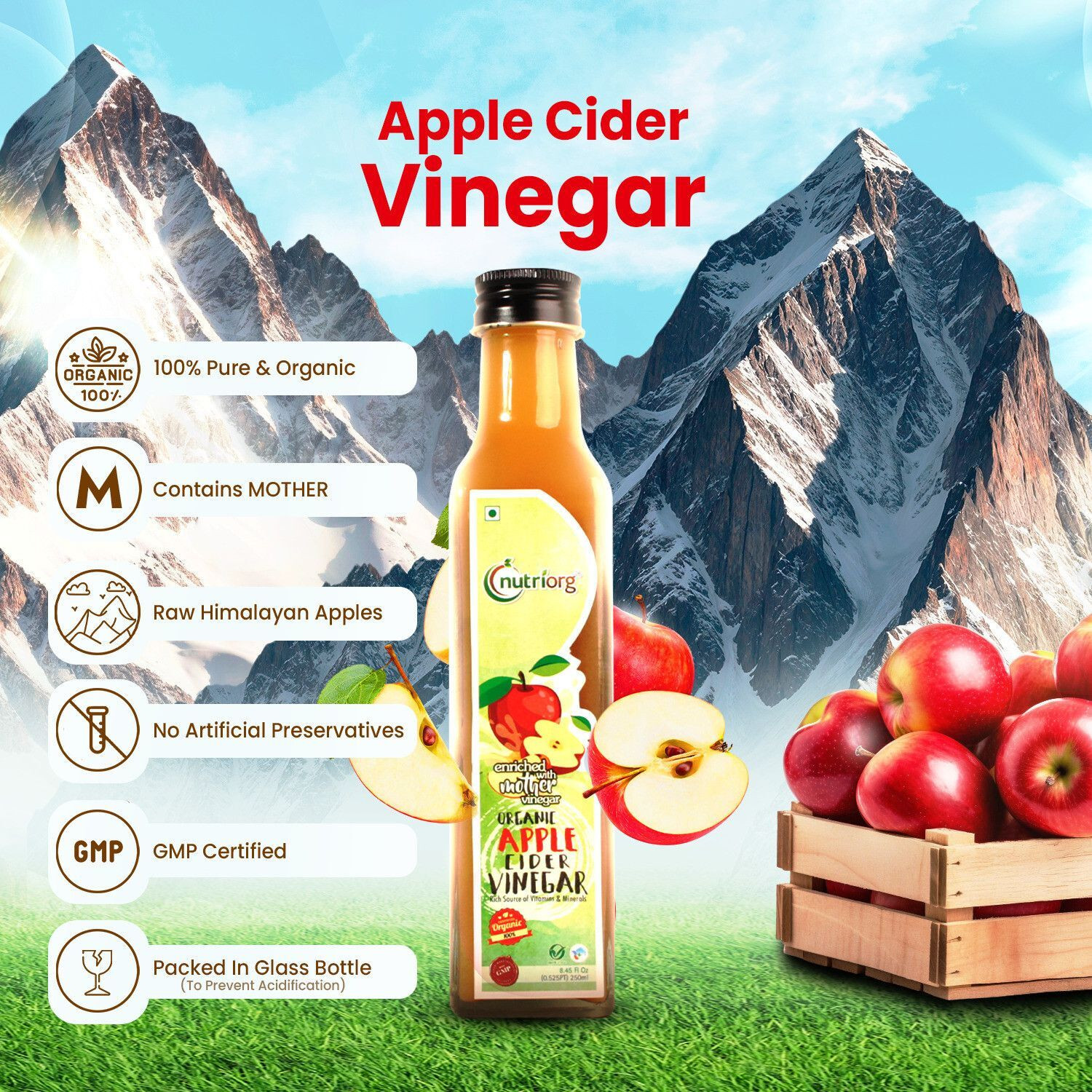 Image of Nutriorg Certified Organic Apple Cider Vinegar Vinegar
