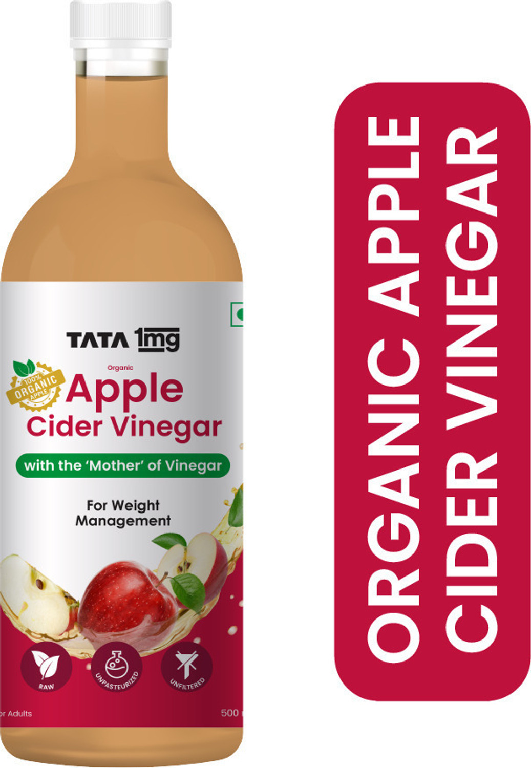 Image of TATA 1mg Organic Apple Cider Vinegar with the Mother of Vinegar Vinegar