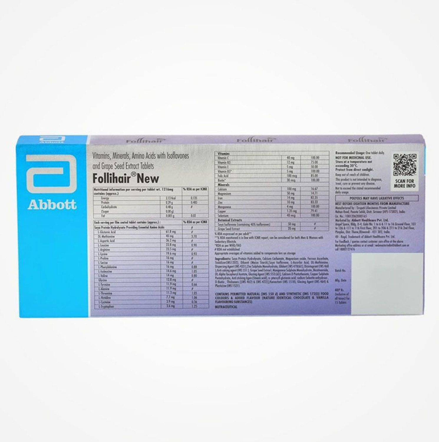 Image of Follihair New New Nourish & Strengthen Hair Follicles Minerals & Natural Tablets ( 2 x 15 )