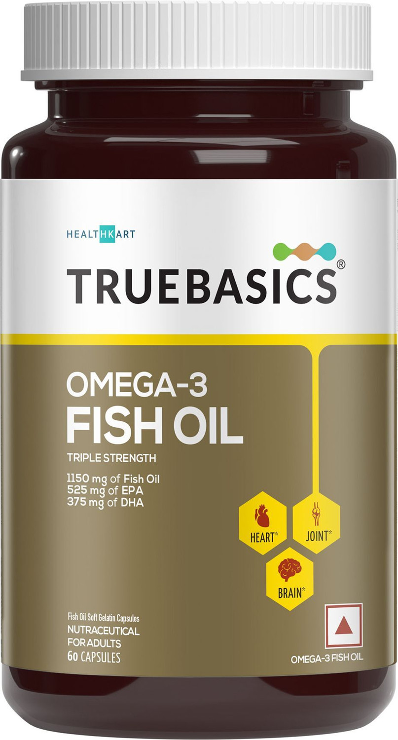 Image of TRUEBASICS Omega 3 Fish Oil Triple Strength, 525mg EPA,375mg DHA