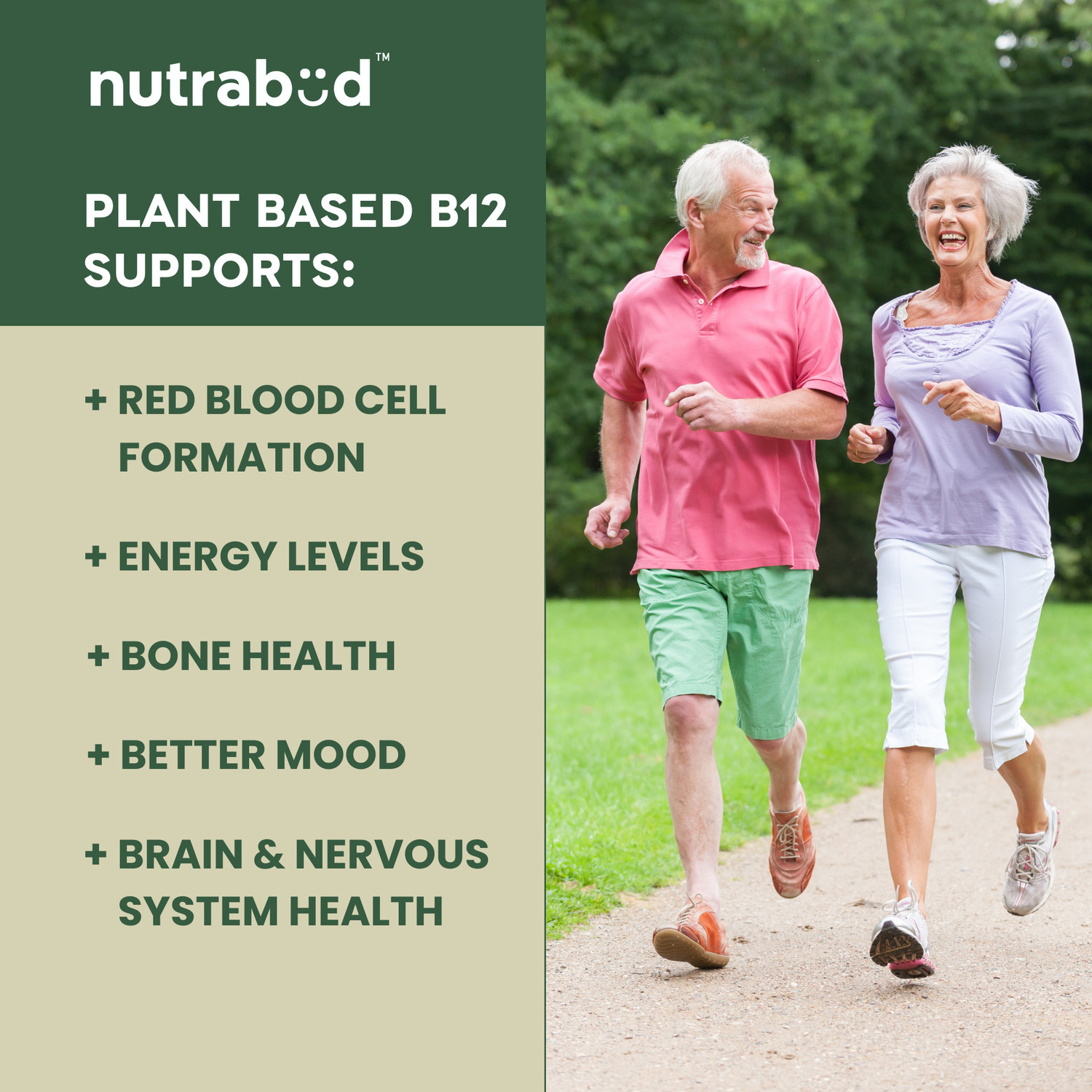 Image of Nutrabud Organics Plant Based Vitamin B12 Supplement | Supports Nervous System