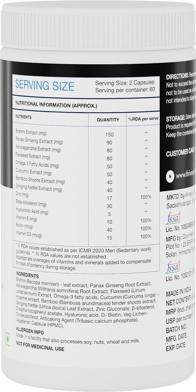 Image of ThriveCo Anti-Greying Supplement | Drug-Free | Delays Greying & Restores Melanin