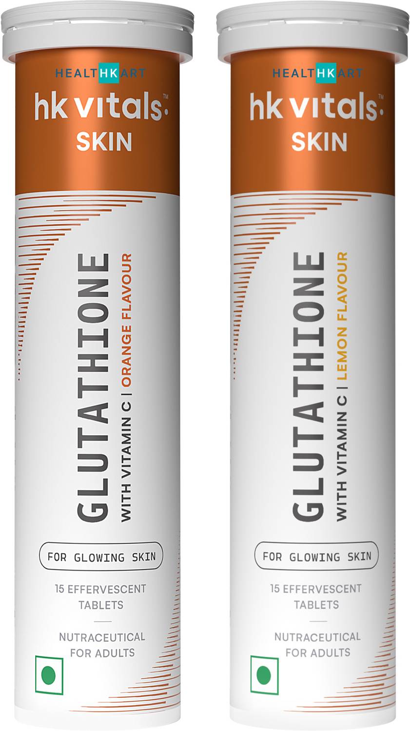 HEALTHKART HK Vitals Glutathione Skin Glow Effervescent Tablets, Lemon & Orange Price in India