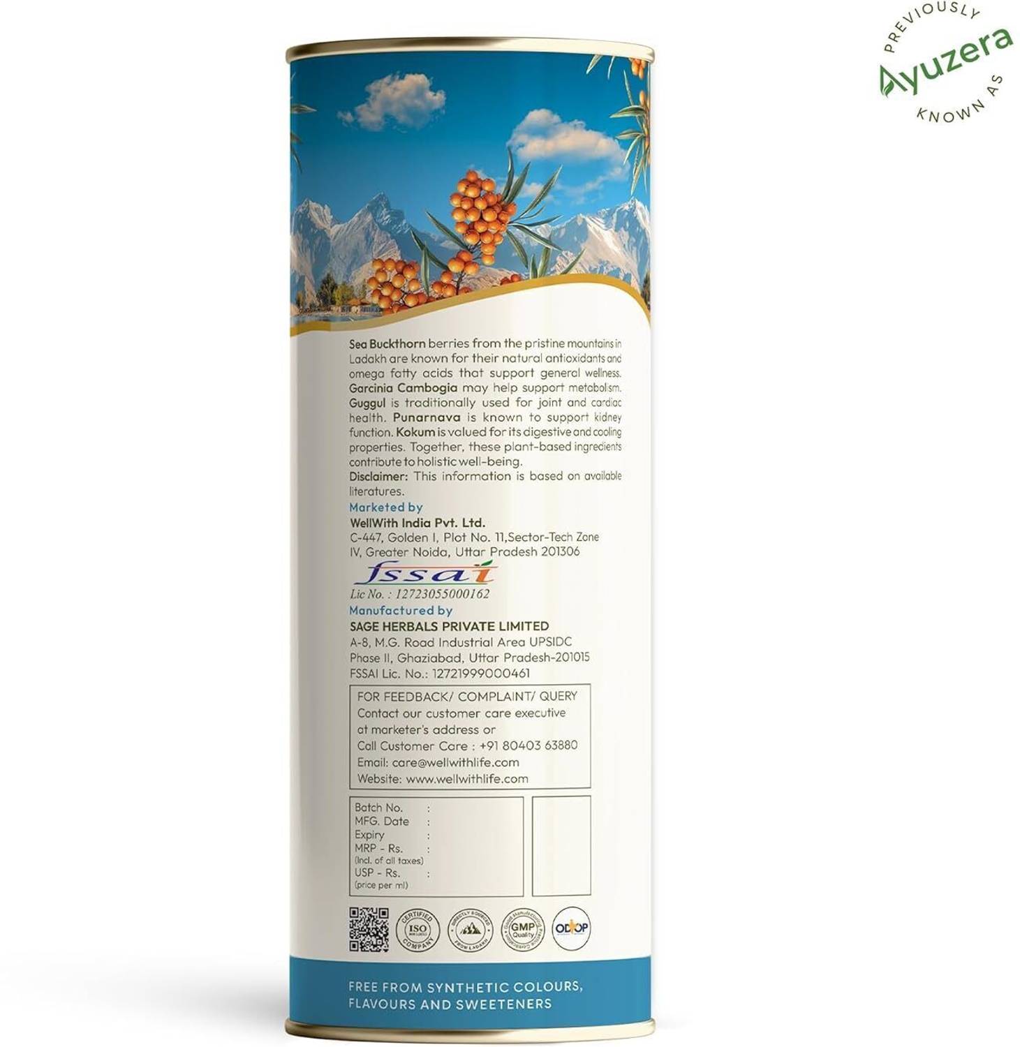 Wellwith Sea Buckthorn Juice with Garcinia Kokum Punarnava - Image 5