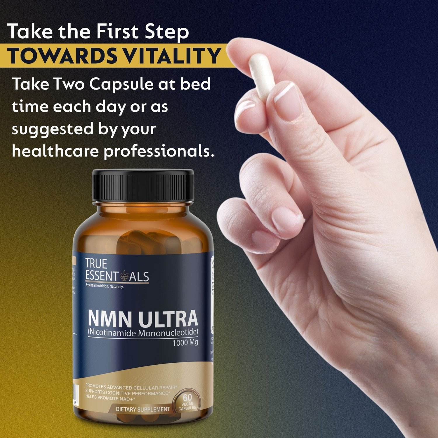 Image of TRUE ESSENTIALS NMN Supplement 1000mg For Anti-Aging & Immune Support
