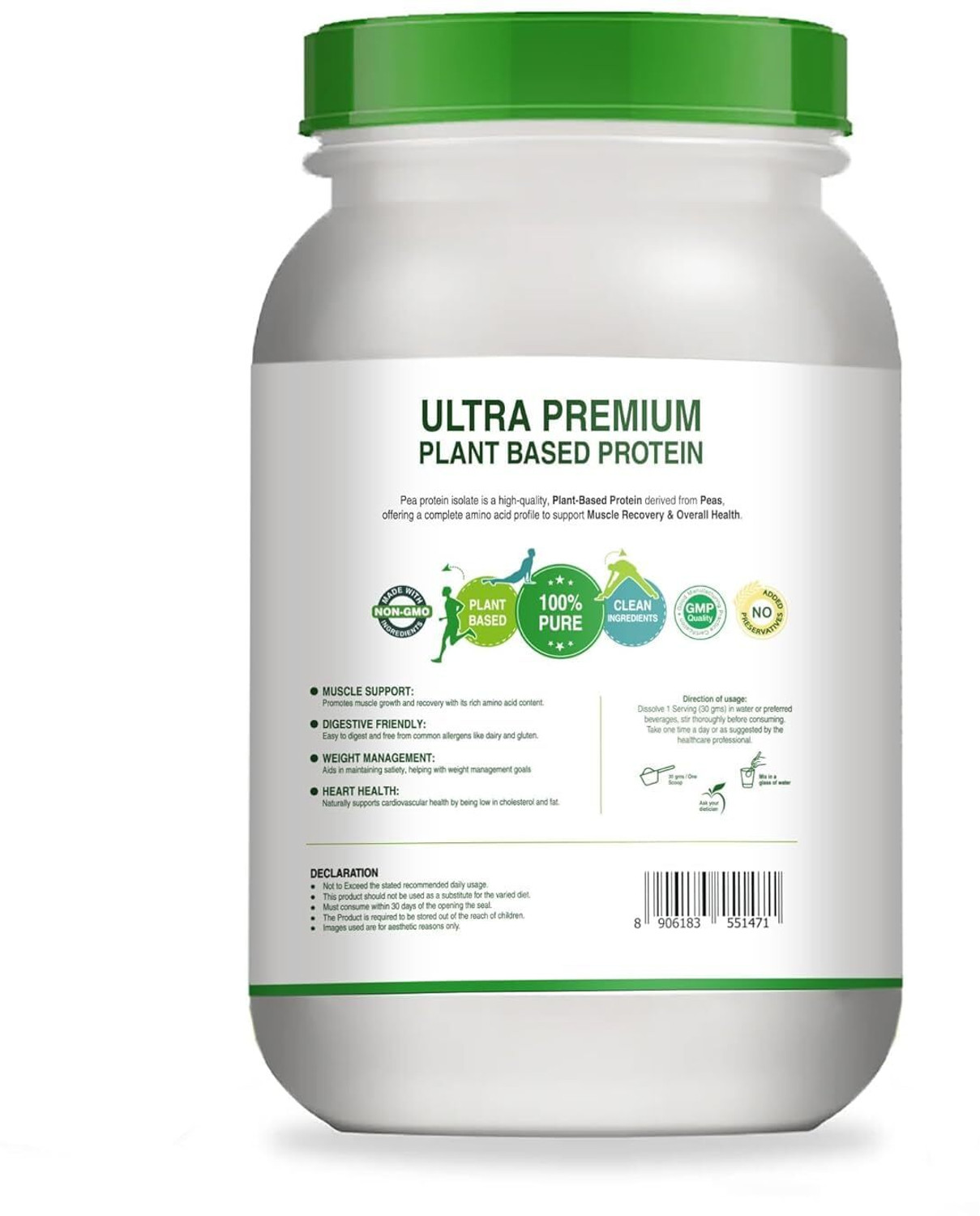 Image of Pure Nutrition Pea Protein Isolate 85% | 25.5g Protein | Vegan & Gluten-Free
