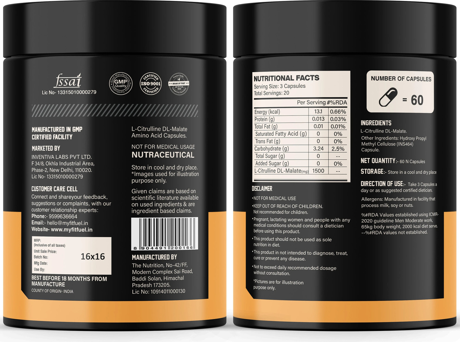 Image of MyFitFuel Citrulline Malate (500mg) Capsule