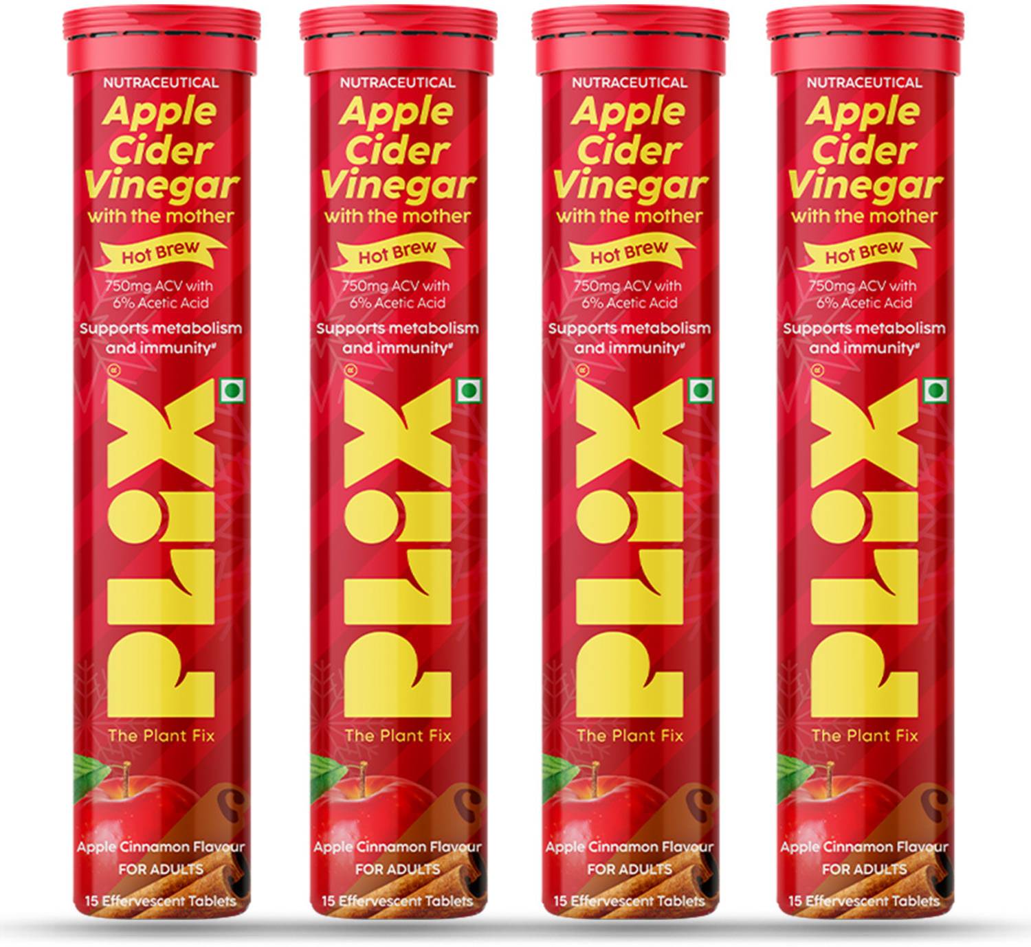 The Plant Fix Plix ACV Hot Brew Effervescent Apple Cinnamon - Image 1