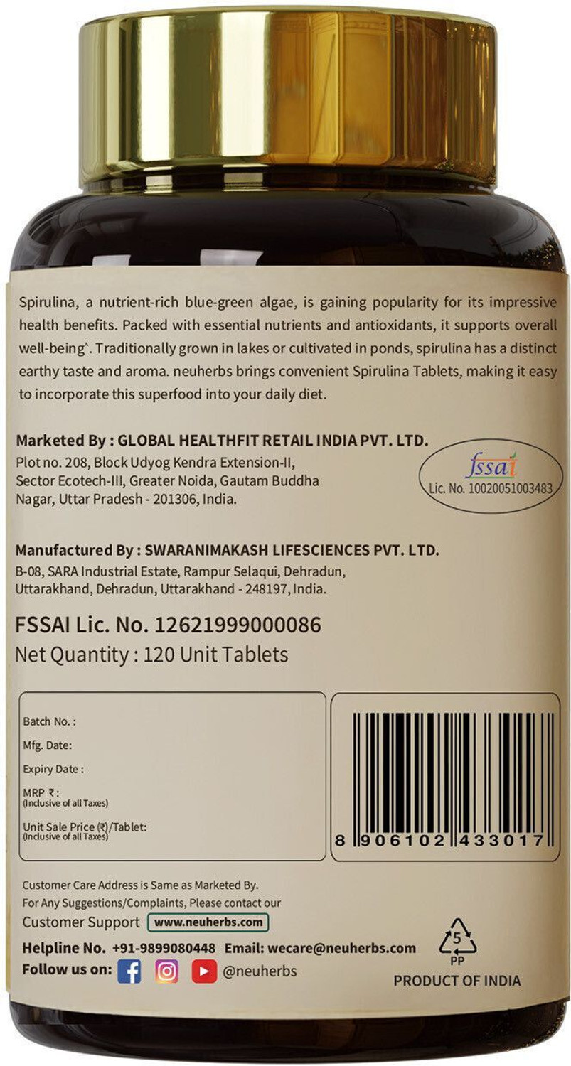 Image of Neuherbs Spirulina Tablets For Immunity, Energy & Weight Management