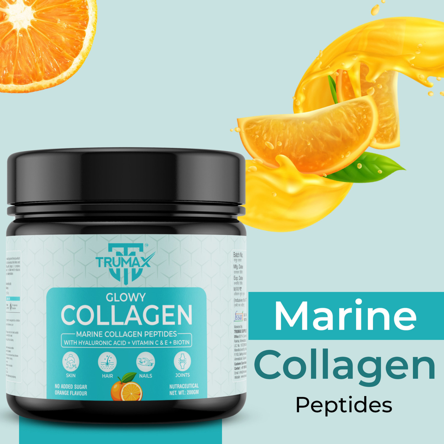 Image of TRUMAX Glowy Marine Collagen Supplement Type 1&3 | For Healthy Skin, Hair & Bone