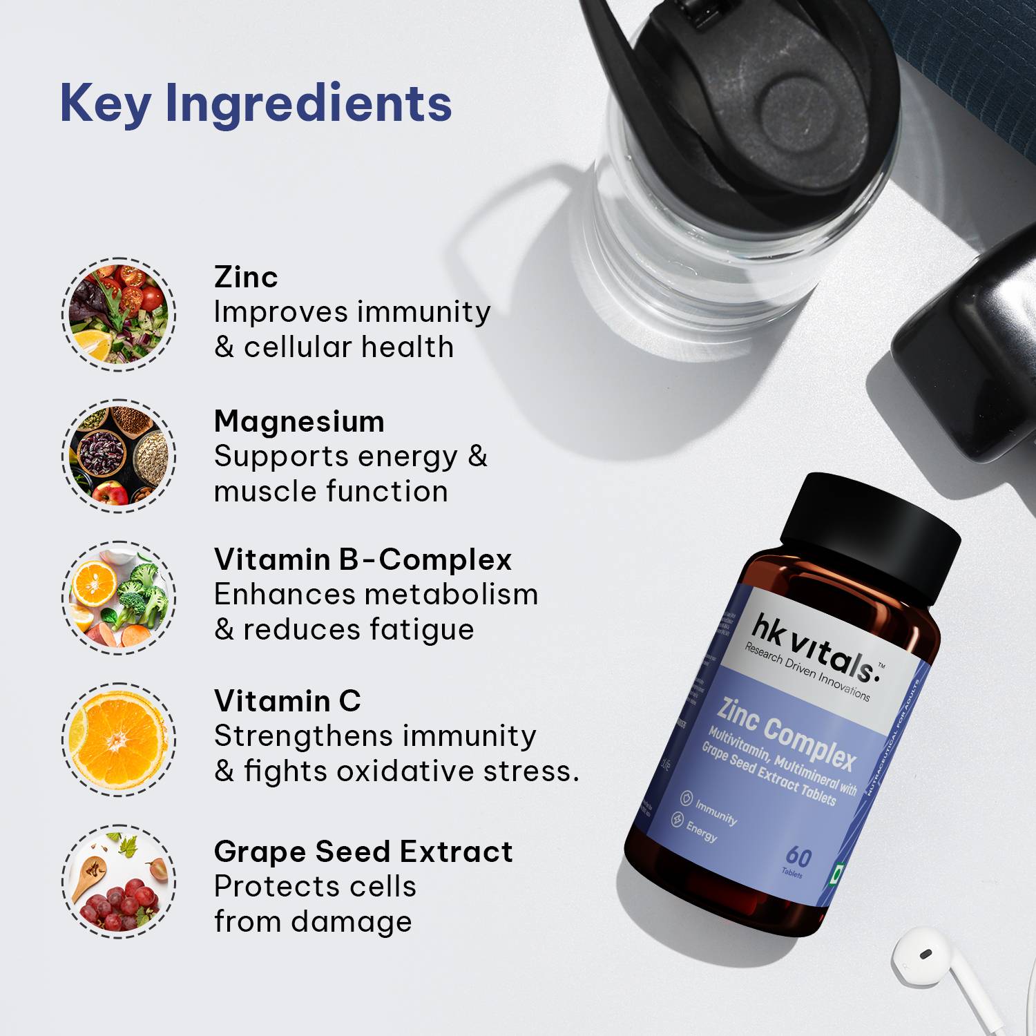 hk vitals Zinc Supplements 60 Tablets - Image 4