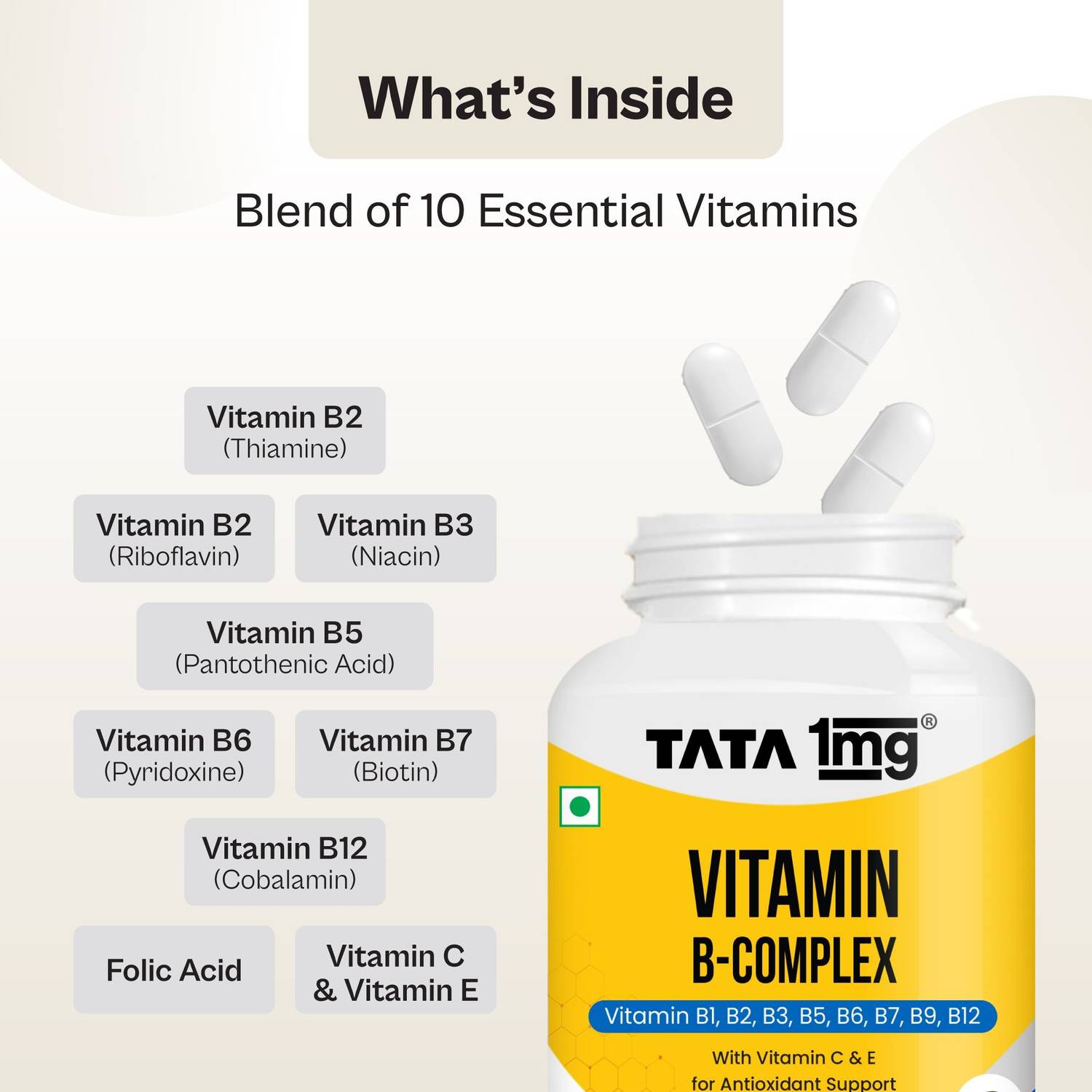 TATA 1mg Vitamin B Complex 60 Capsules - Image 5