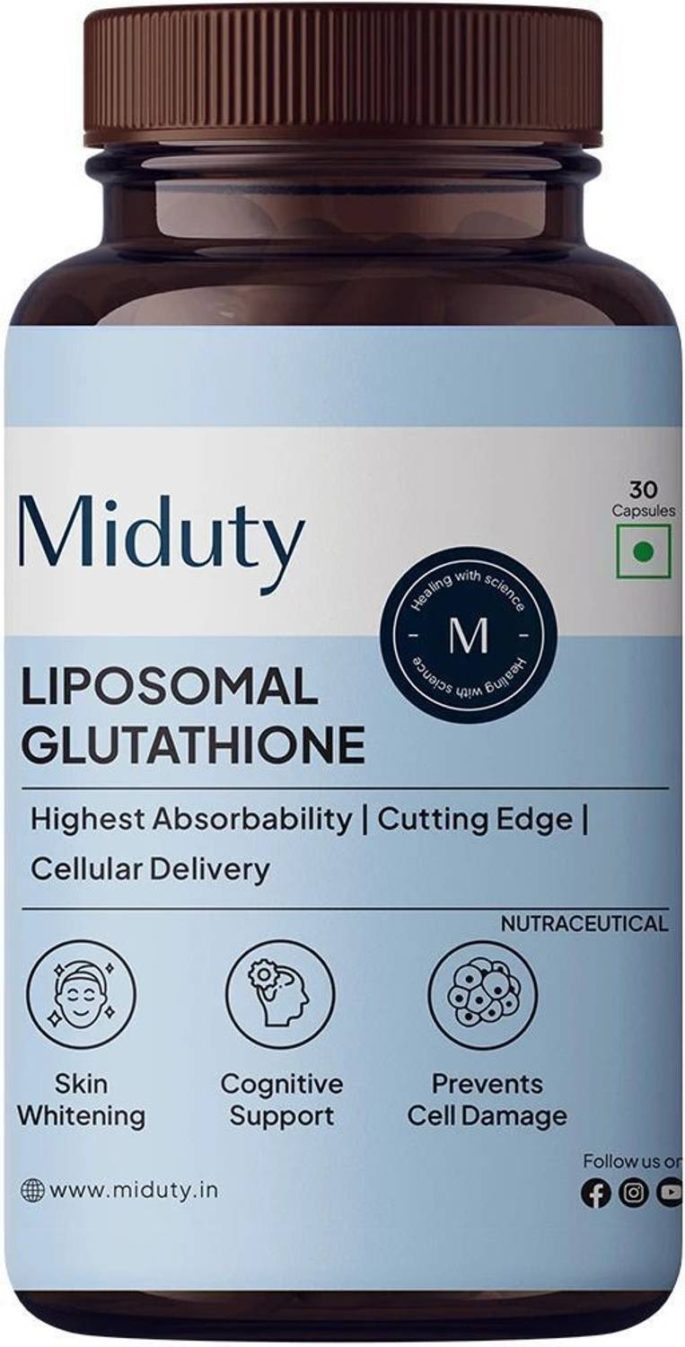 miduty liposomal glutathione 650mg Skin Whitening The Best Antioxidants For سيروم يضيف توهج للبشرة Size:100 Capsule