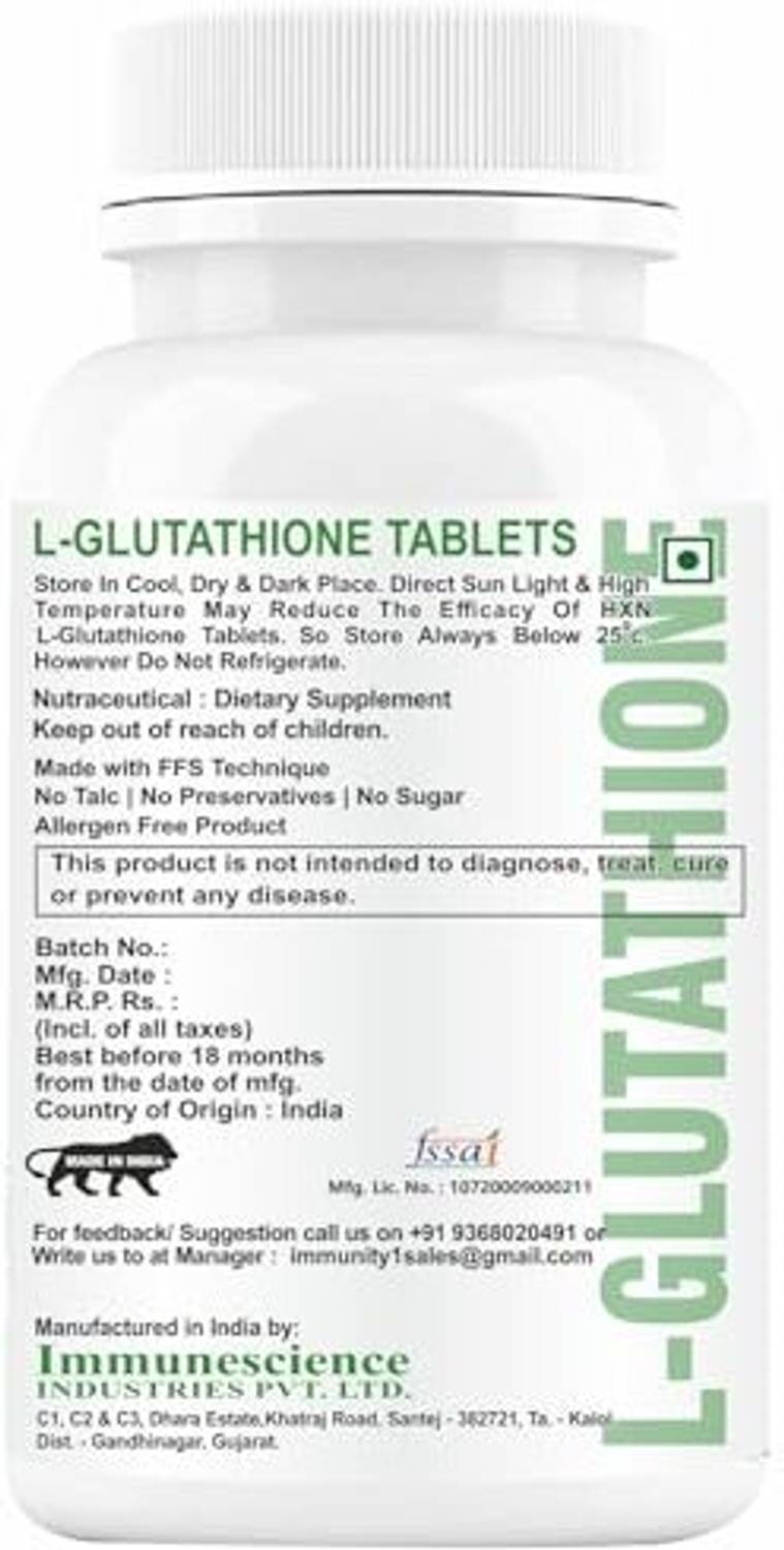 hxn Glutathione Tablets 1000mg To Support Healthy Skin Bright For Women-60 Tablet Price in India