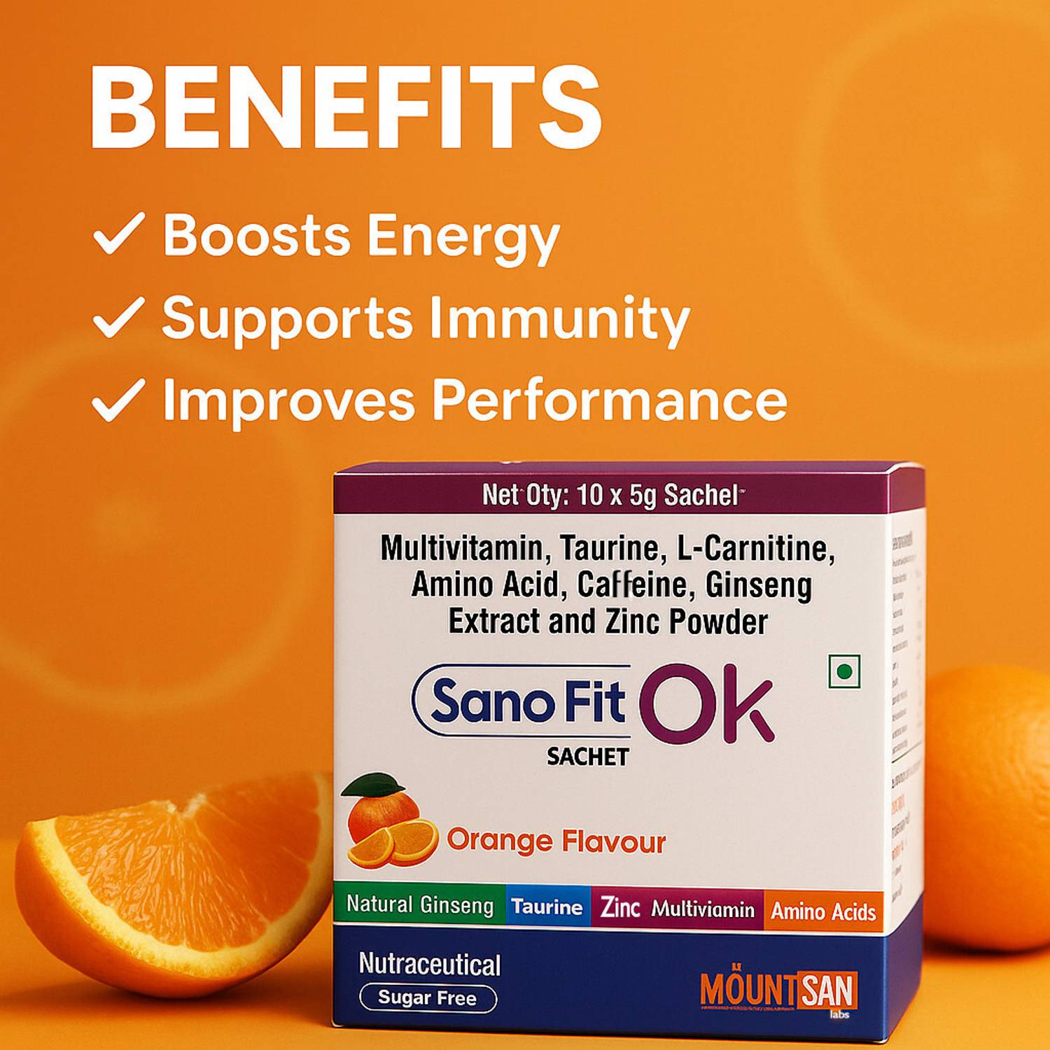 Mountsan Labs SanoFitOk Energy Drink, Preworkout Sachets - Image 2