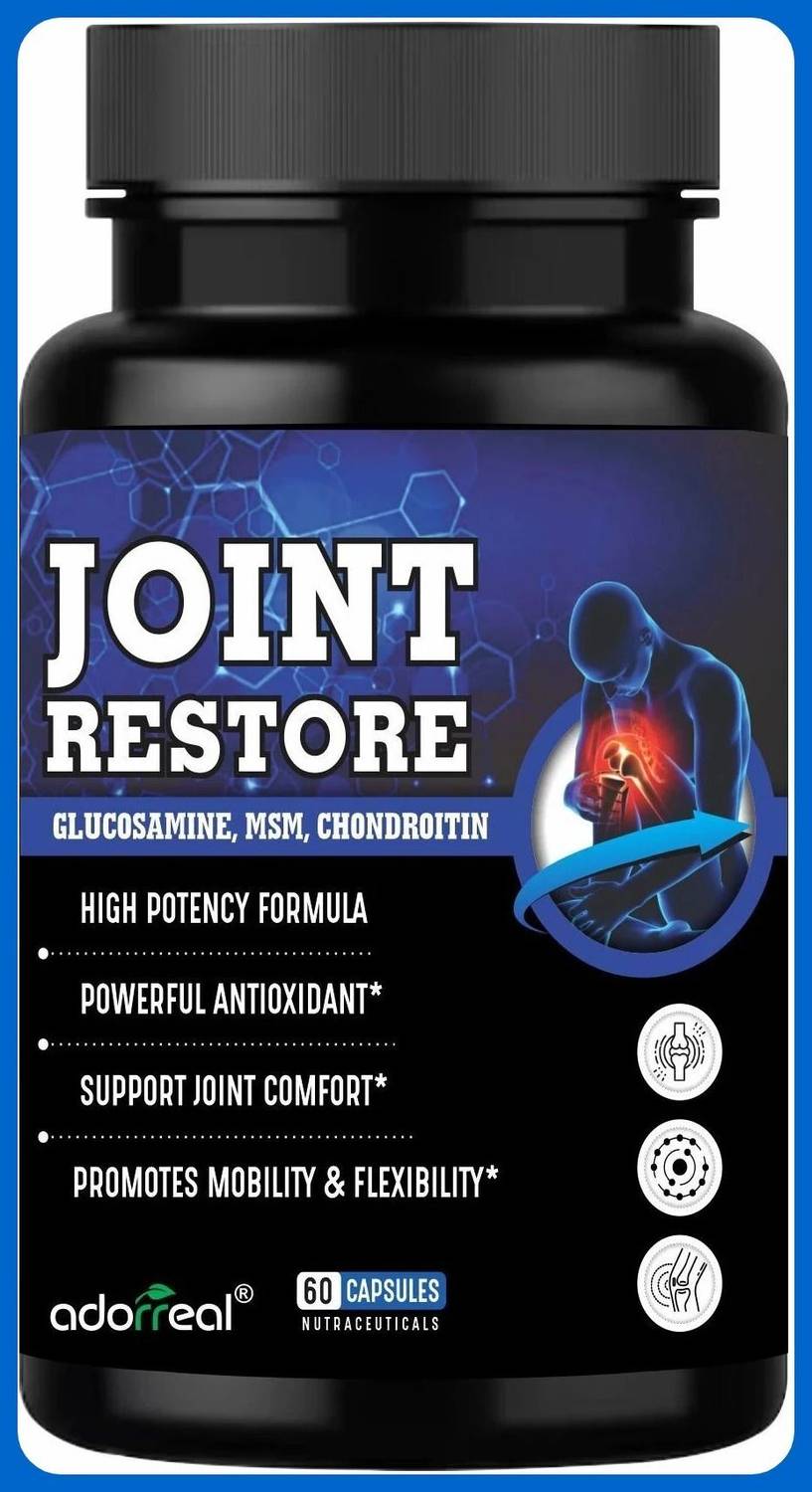 Adorreal Herbal Supplement: Joint Restore Glucosamine Chondroitin & MSM, curcumin, Boswe