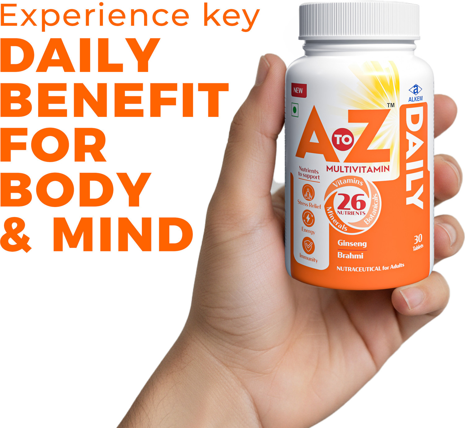 Image of A to Z Daily Multivitamin with 26 Vitamins, Ginseng, Ashwagandha & Brahmi