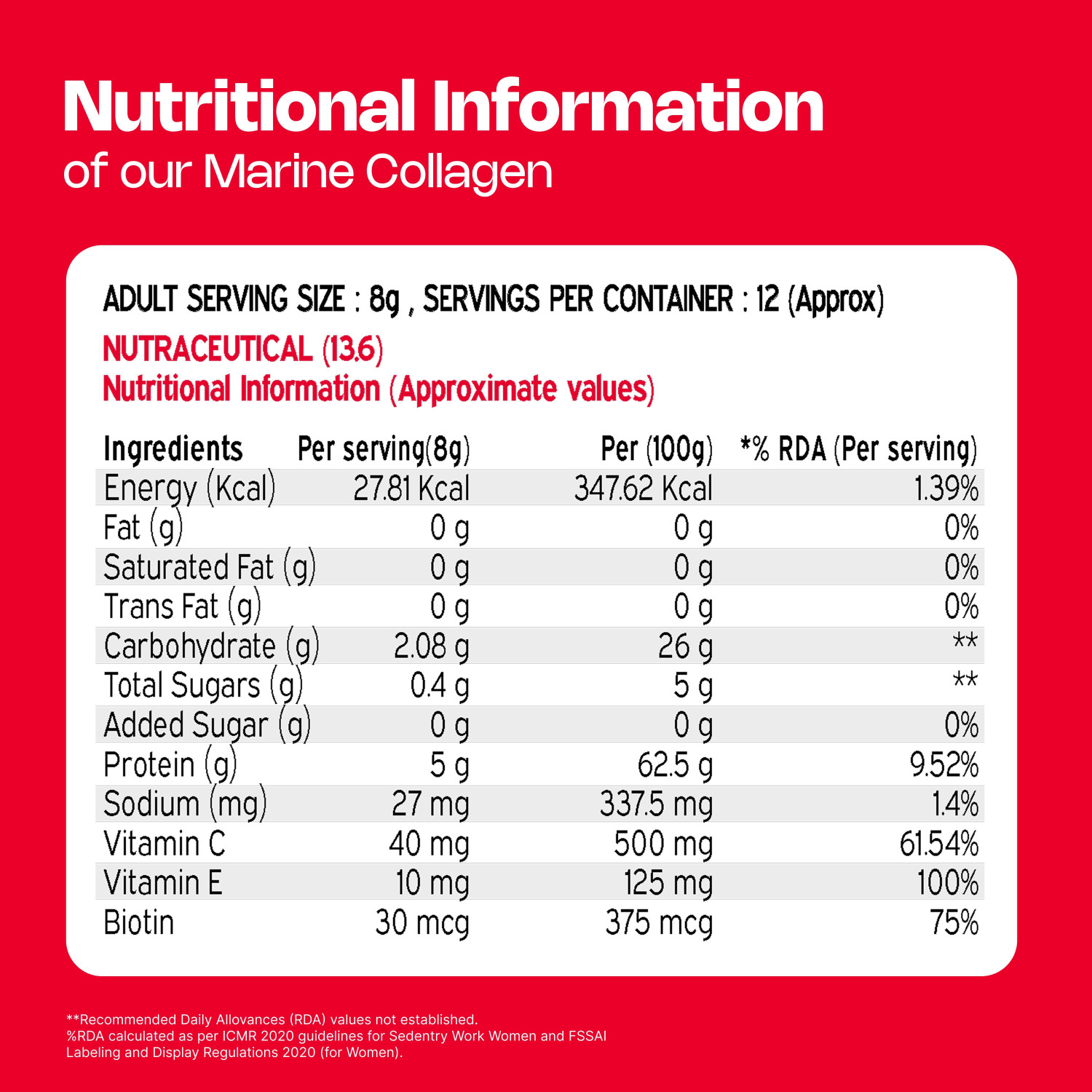 Image of Nutriburst Japanese Marine Collagen Powder Hair, Nails & Glowing Skin Strawberry