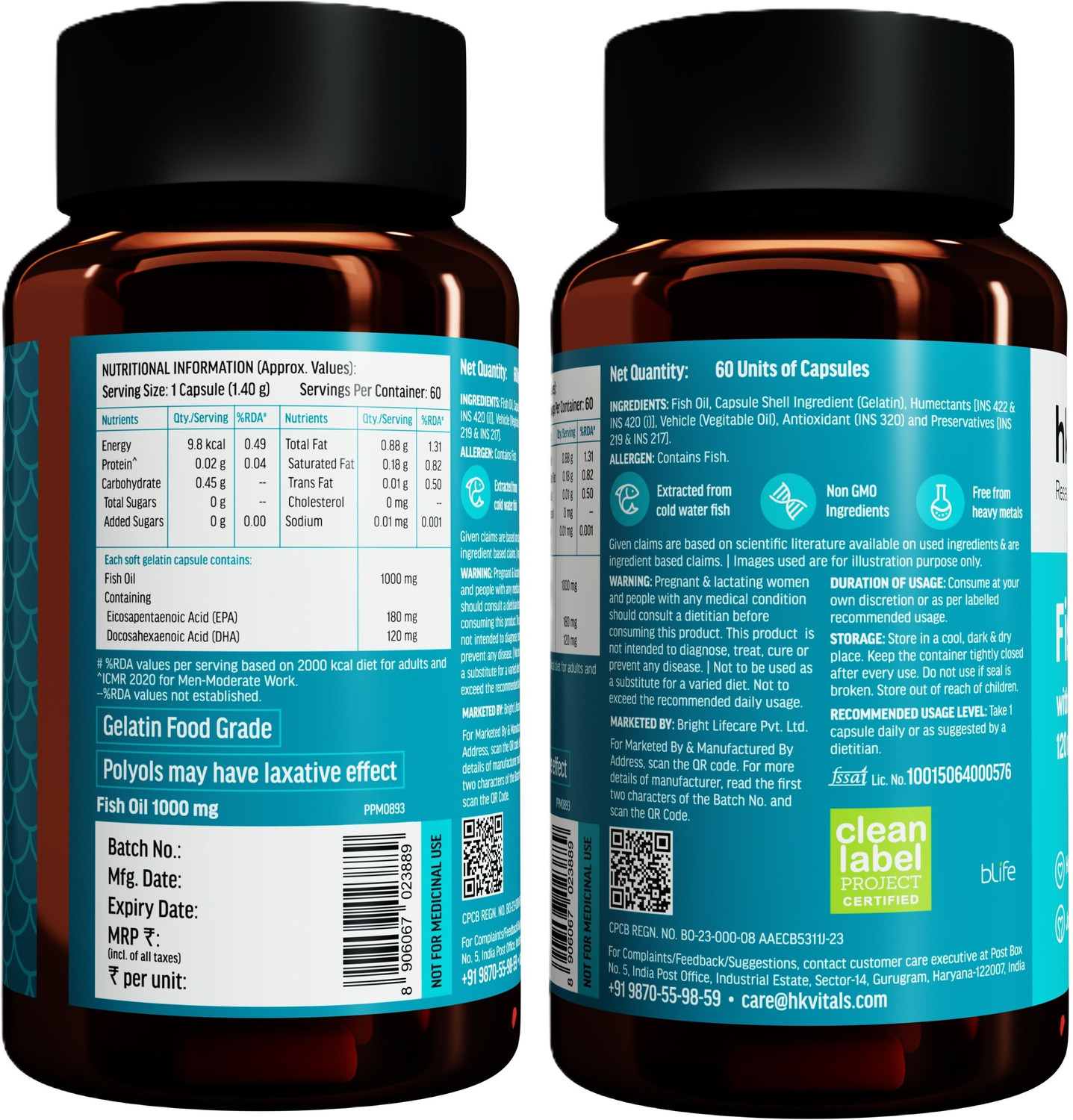 Image of hk vitals Vitamin D3 + K2 (MK-7) (600 IU) with Fish Oil (1000mg Omega 3)