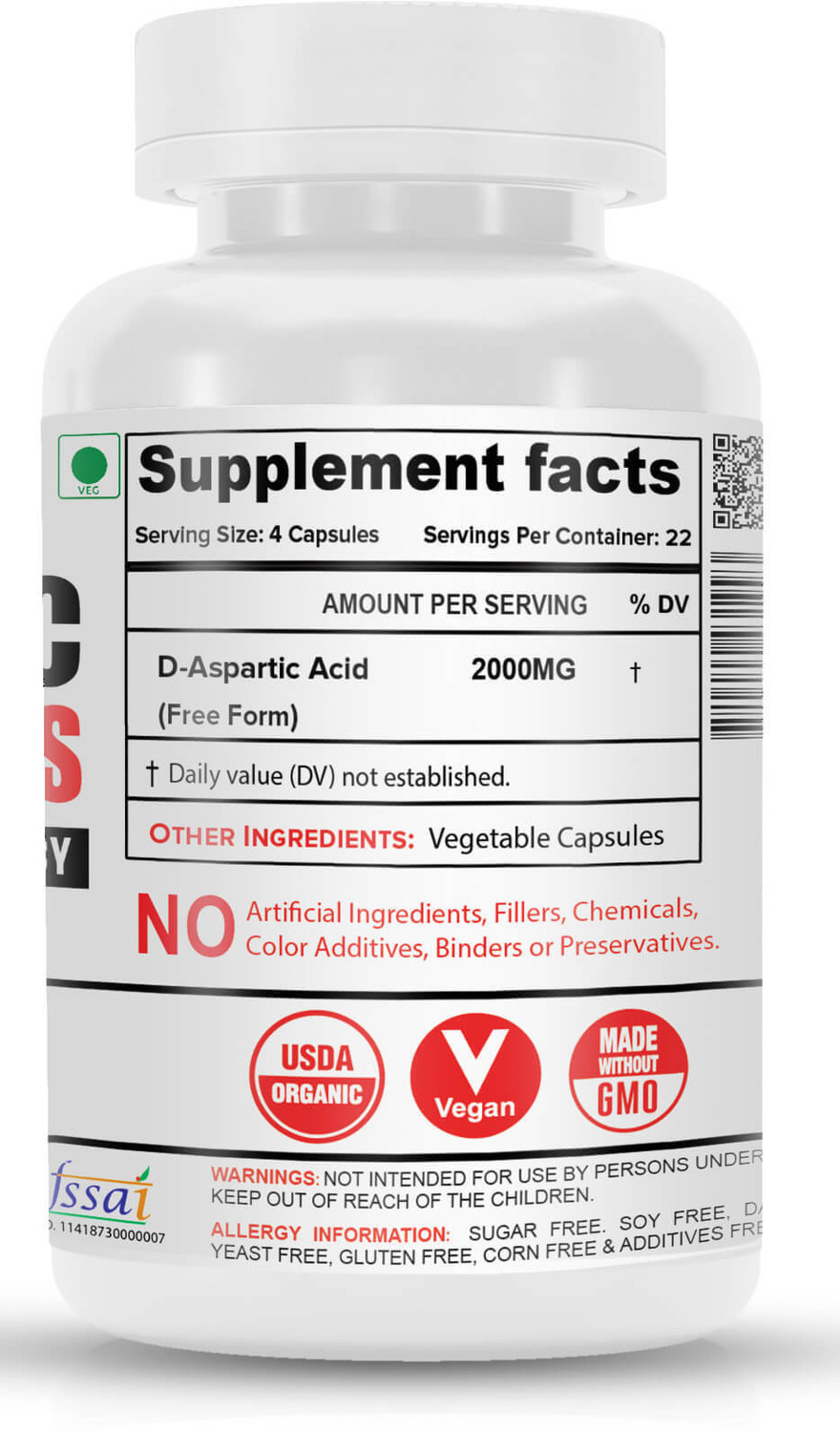 Image of NutriJa D-Aspartic Acid - 90 Capsules