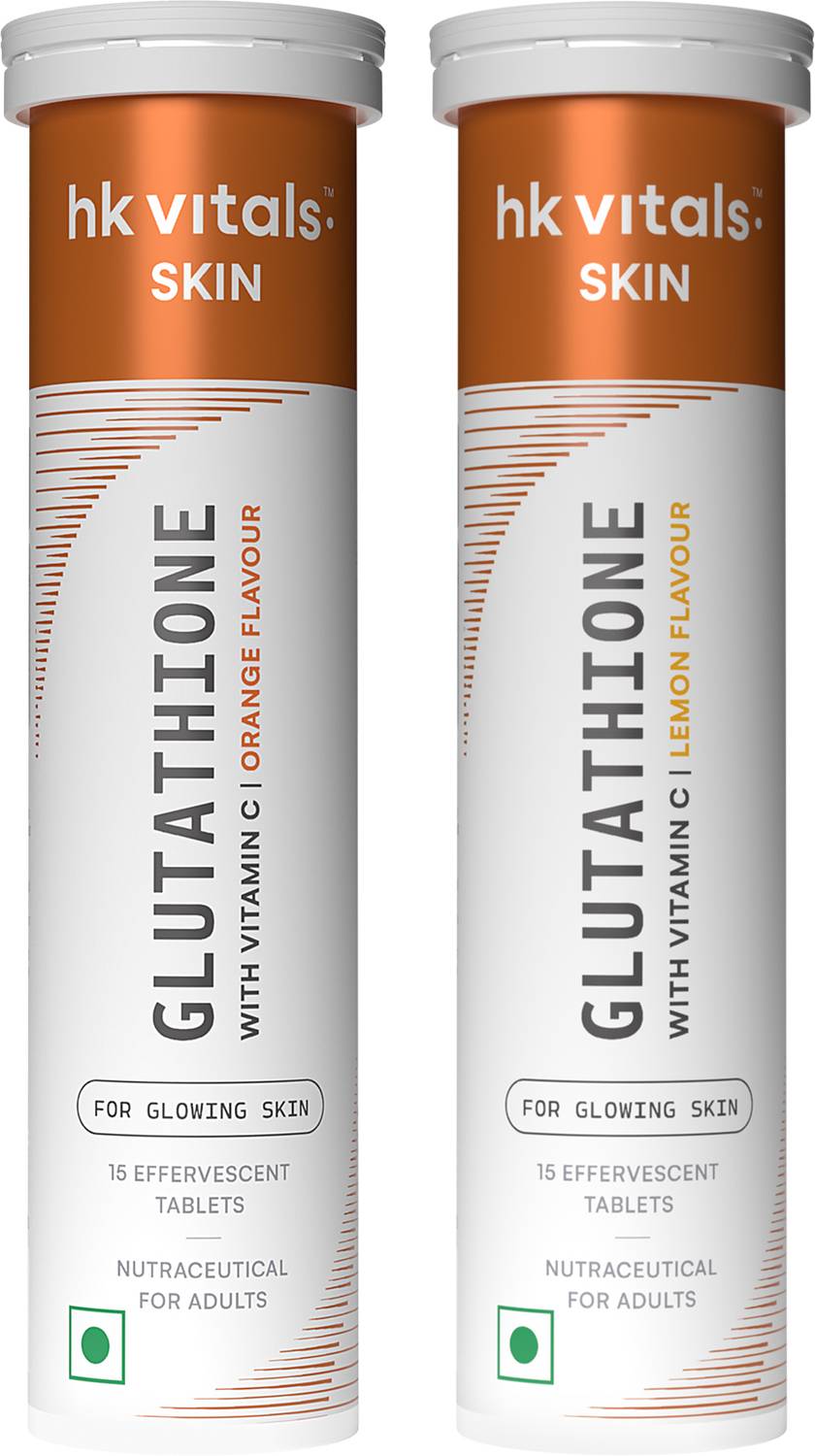 hk vitals Glutathione Effervescent, Lemon & Orange