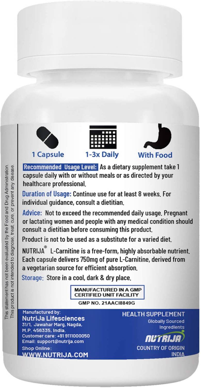 l carnitine nutrija L-Carnitine L-Tartrate 500mg Supplement | Converts Fat into Energy, Boosts Energy | Supports weight Loss FARMASI NUTRIPLUS L-CARNITINE NEW RELEASE
